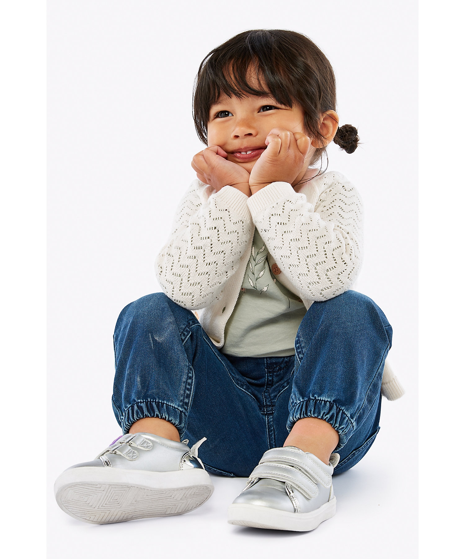 Mothercare | Girls Jeans Bow And Frill Details - Blue