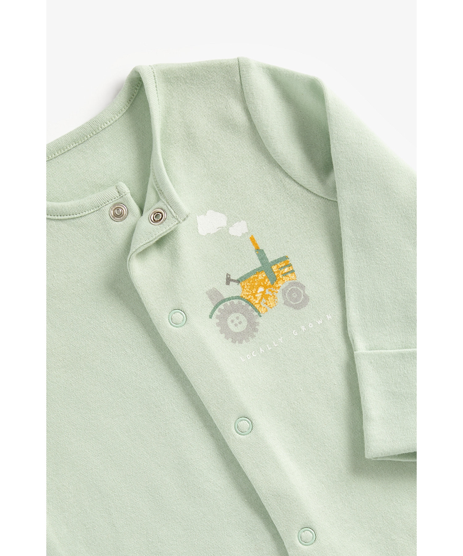 Boys Full Sleeves Sleepsuit Tractor Print - Pack Of 3 - Multicolor