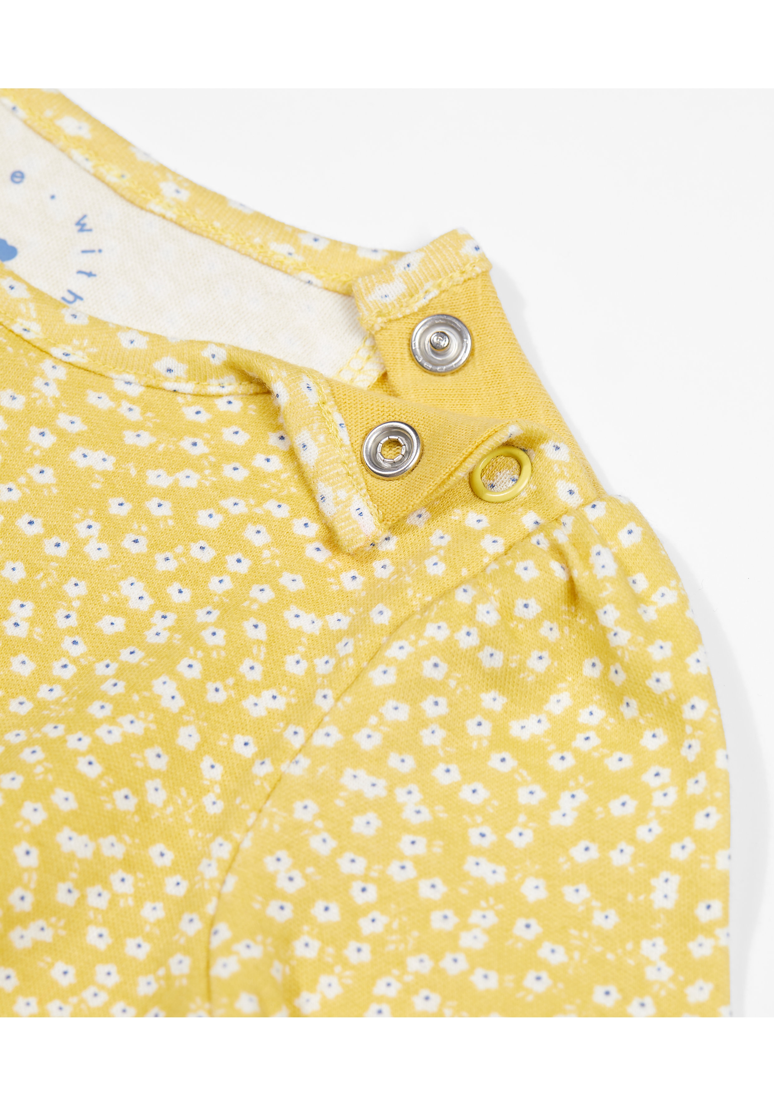 Girls Full Sleeves Romper Daisy Print - Yellow