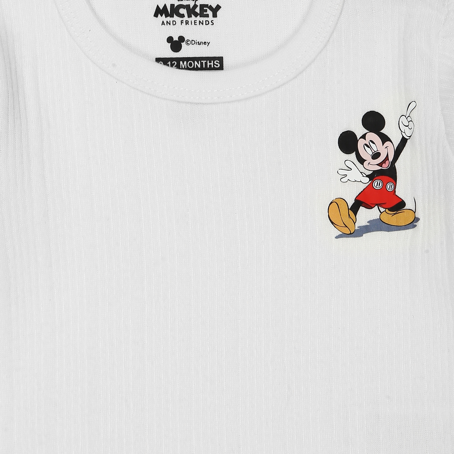 Boys Full Sleeves Mickey Mouse Thermal Vest-White