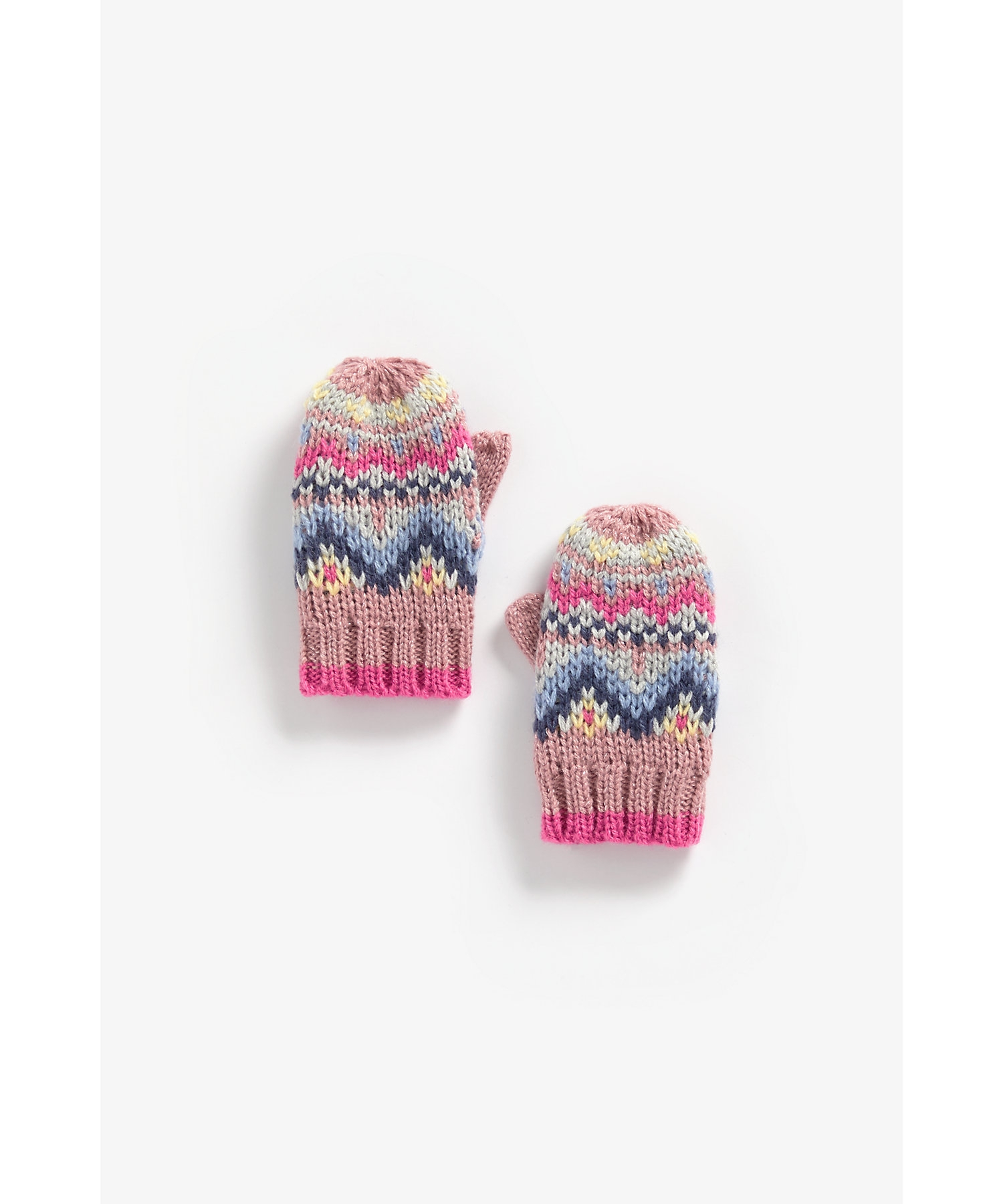 Mothercare | Girls Gloves Fair Isle Design - Pink
