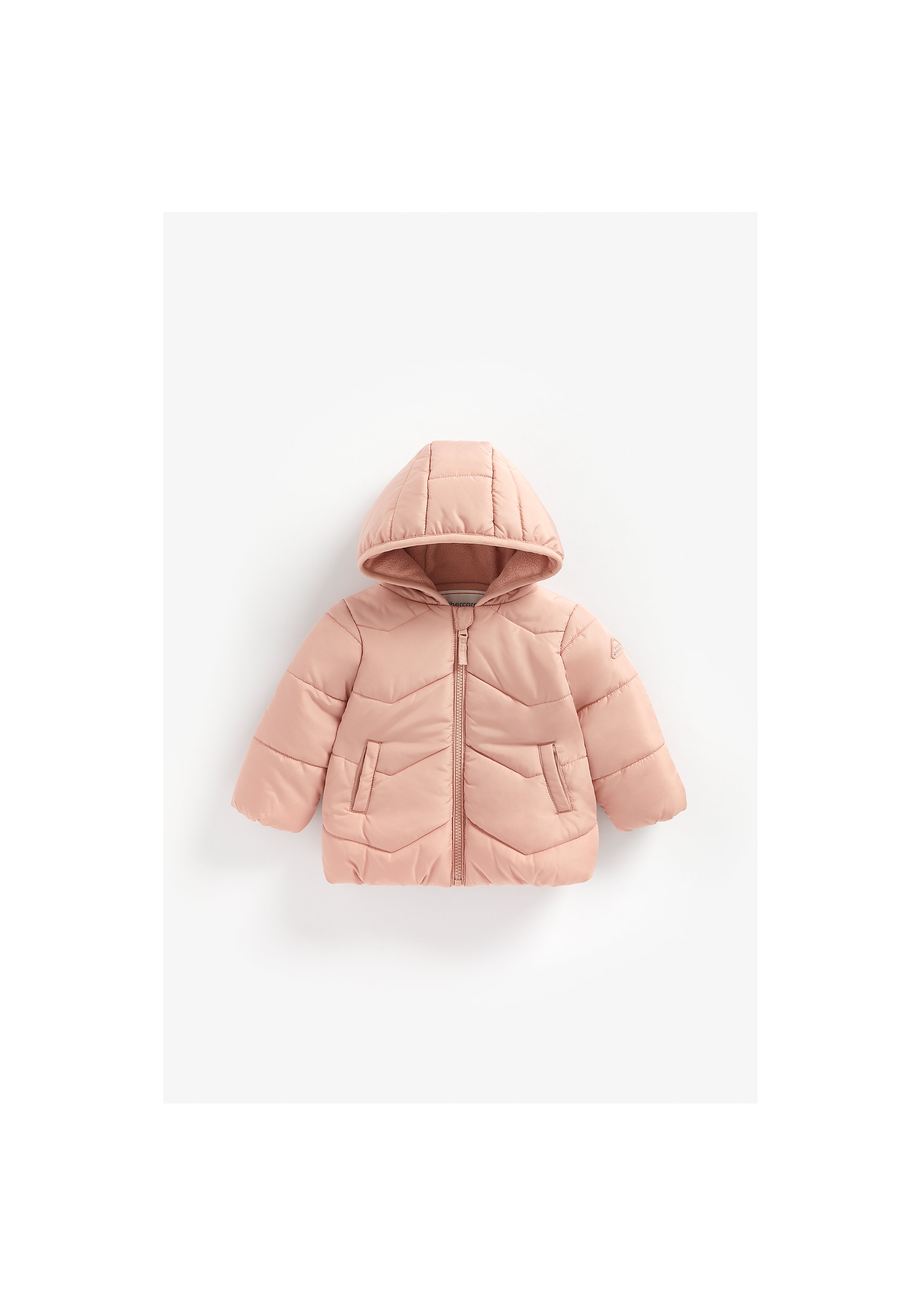 Mothercare | Girls Full Sleeves Fleece Lined Jacket Hooded - Pink