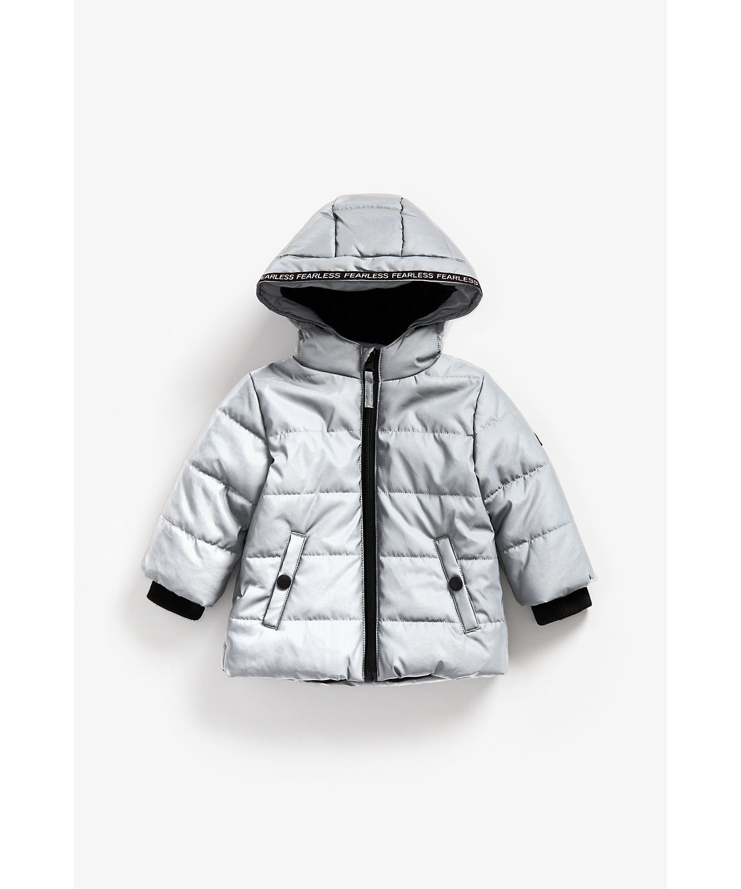 Mothercare | Boys Full Sleeves Padded Jacket Hooded - Silver