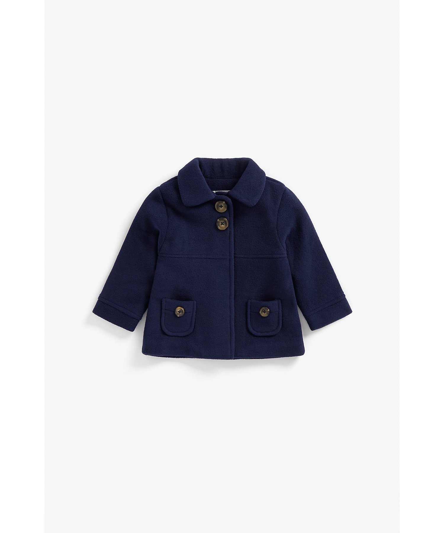 Mothercare | Girls Full Sleeves Coat With Pocket Detail - Navy