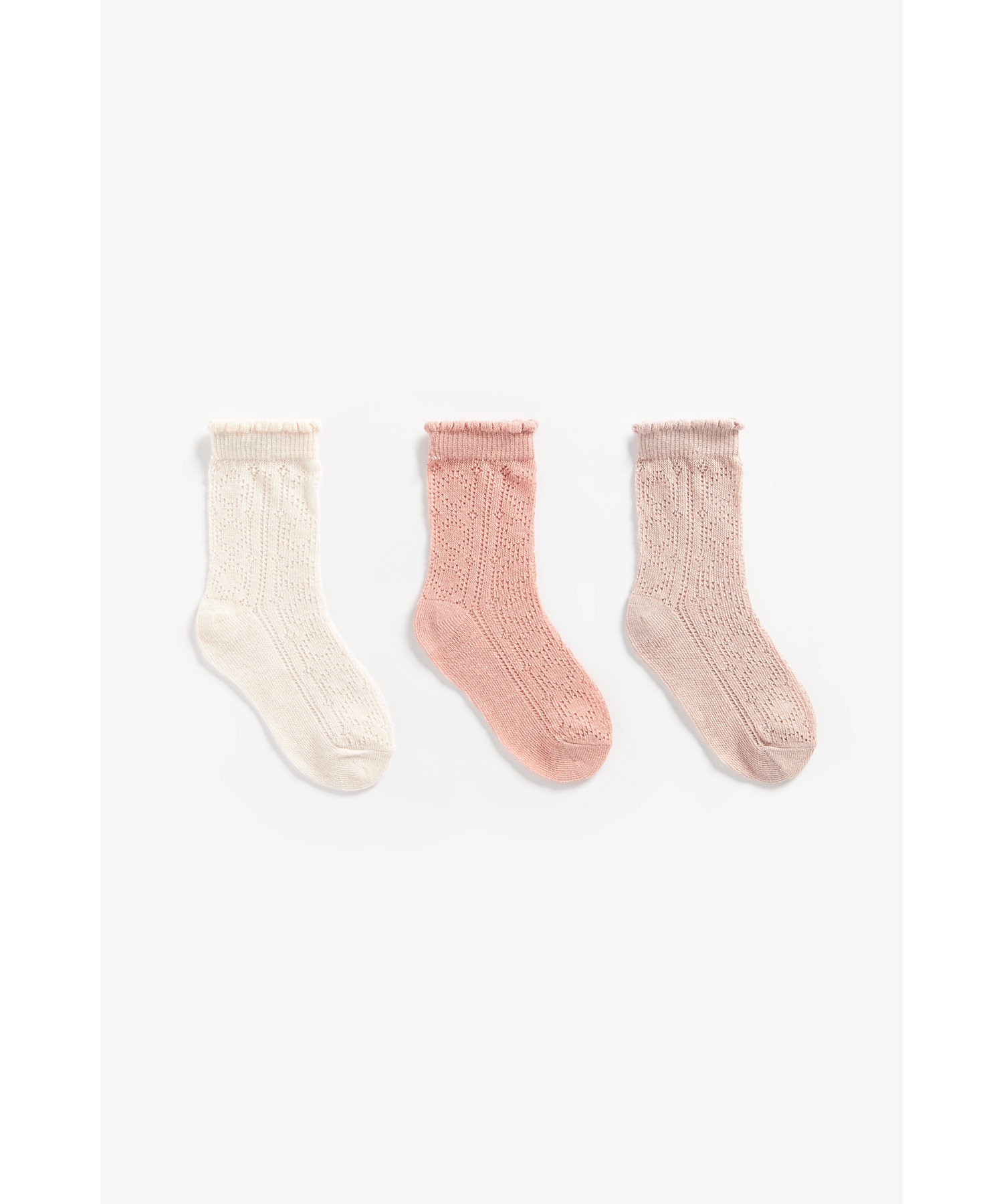 Mothercare | Girls Pelerine Socks - Pack Of 3 - Pink