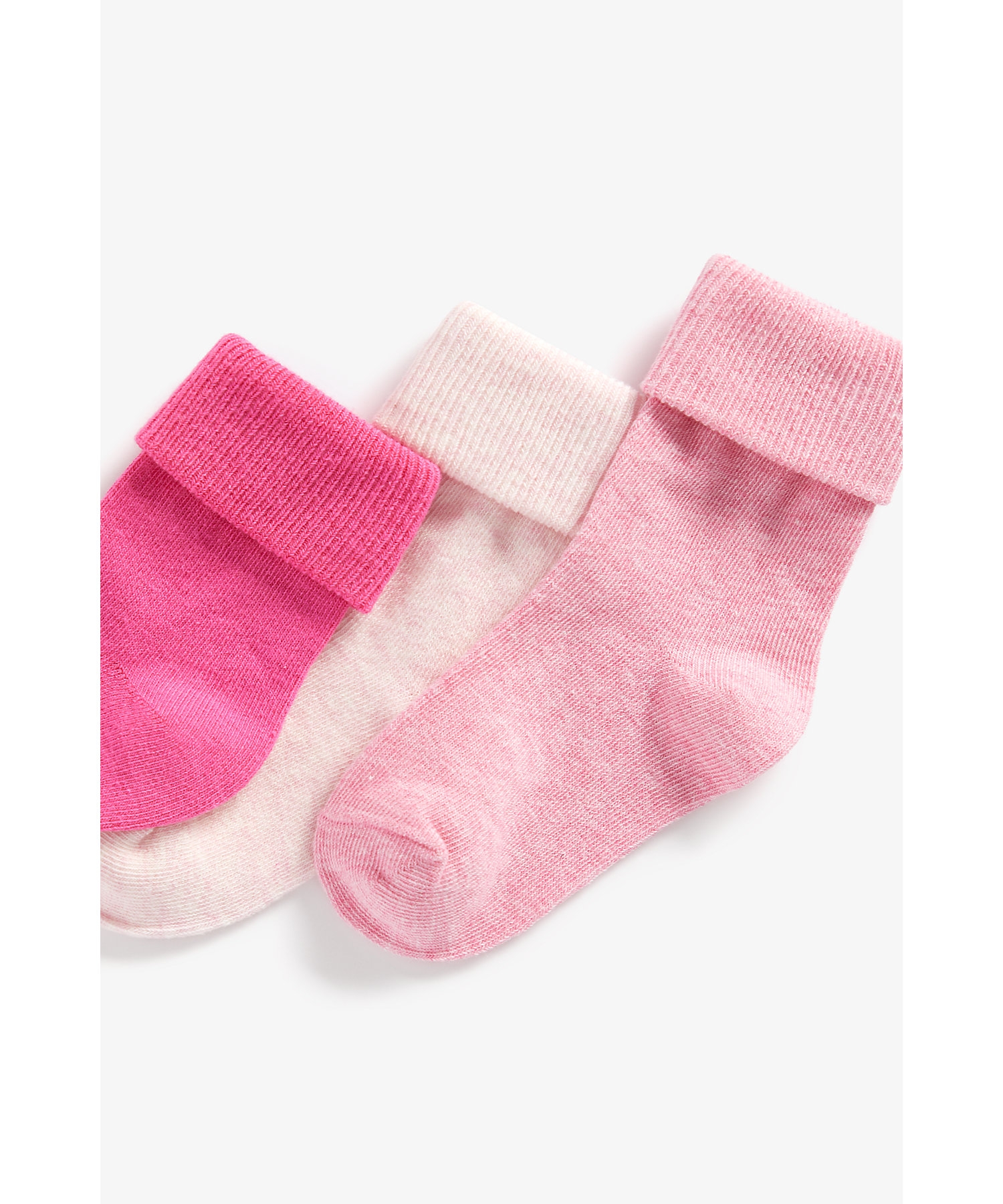 Mothercare | Girls Turn-Over-Top Socks - Pack Of 5 - Pink 1