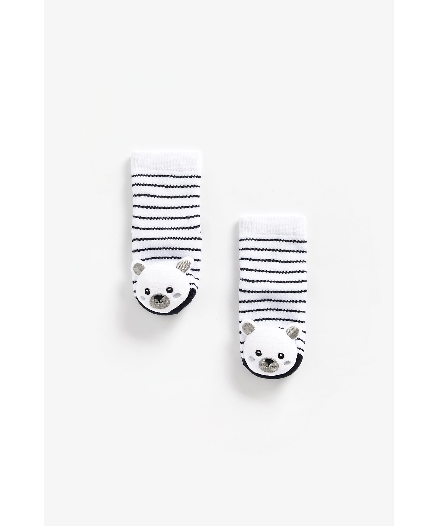 Mothercare | Boys Rattle Socks Bear Design - White