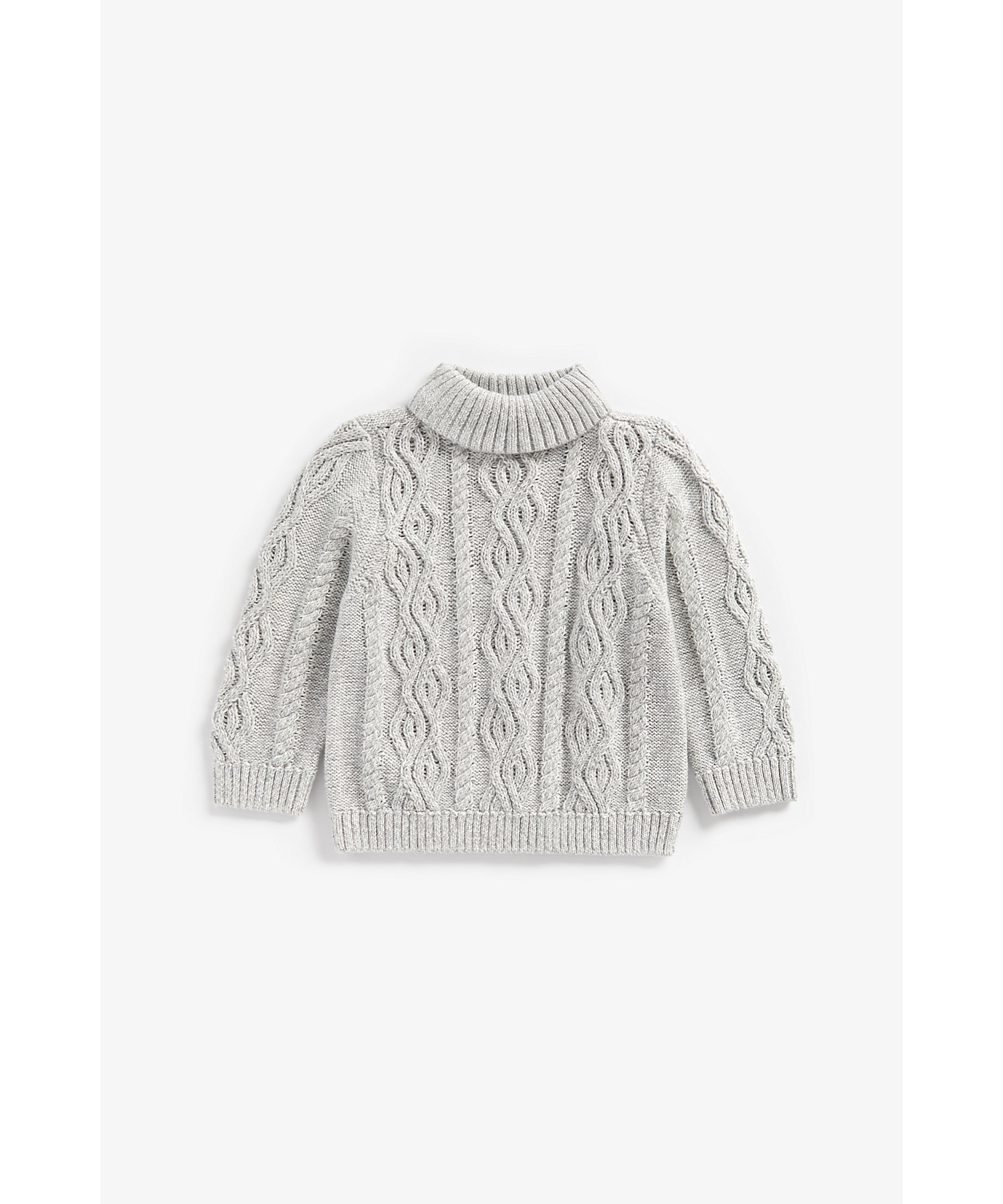 Mothercare | Boys Full Sleeves Roll Neck Sweater Cable Knit - Grey