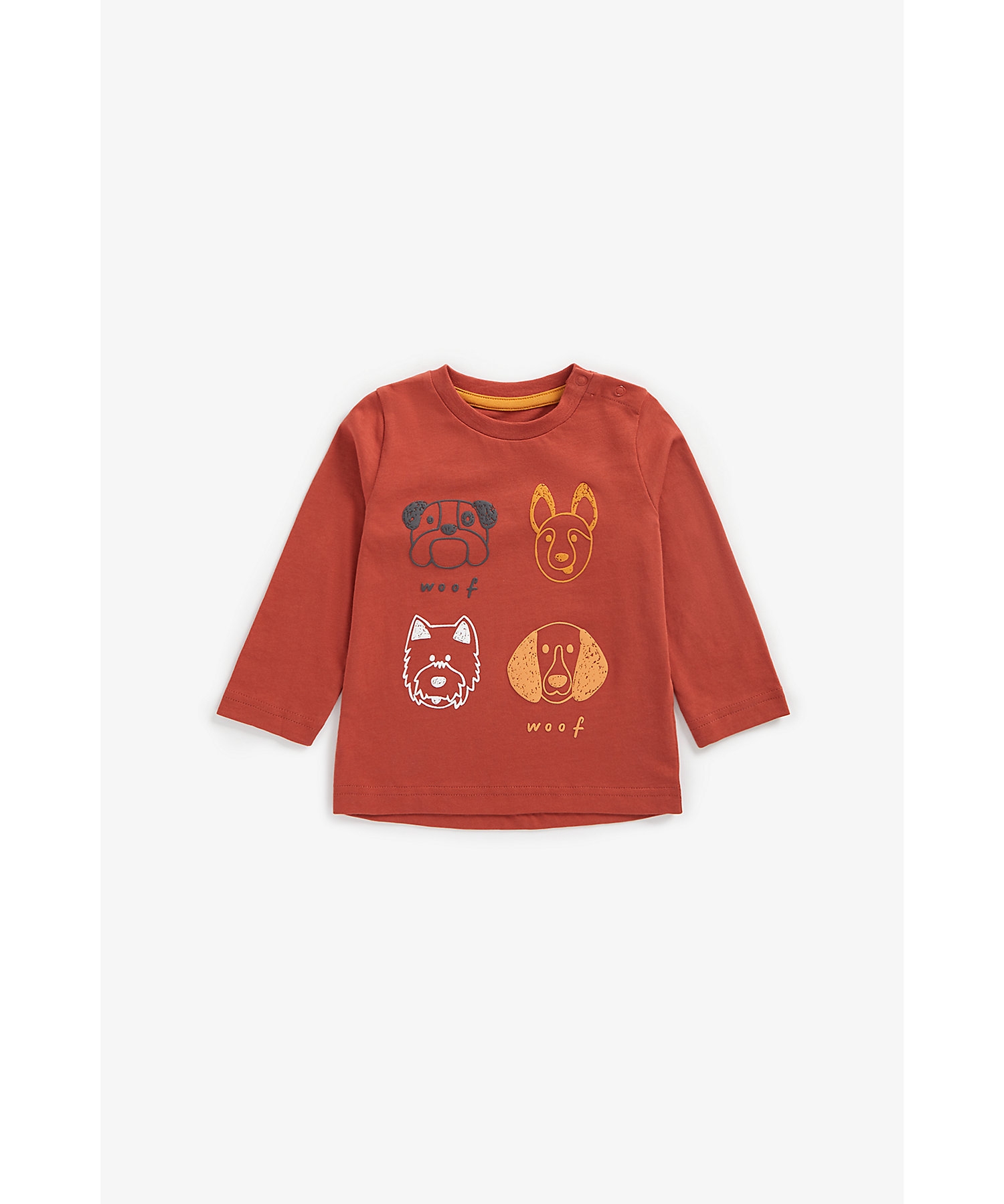 Mothercare | Boys Full Sleeves T-Shirt Dog Face Print - Red