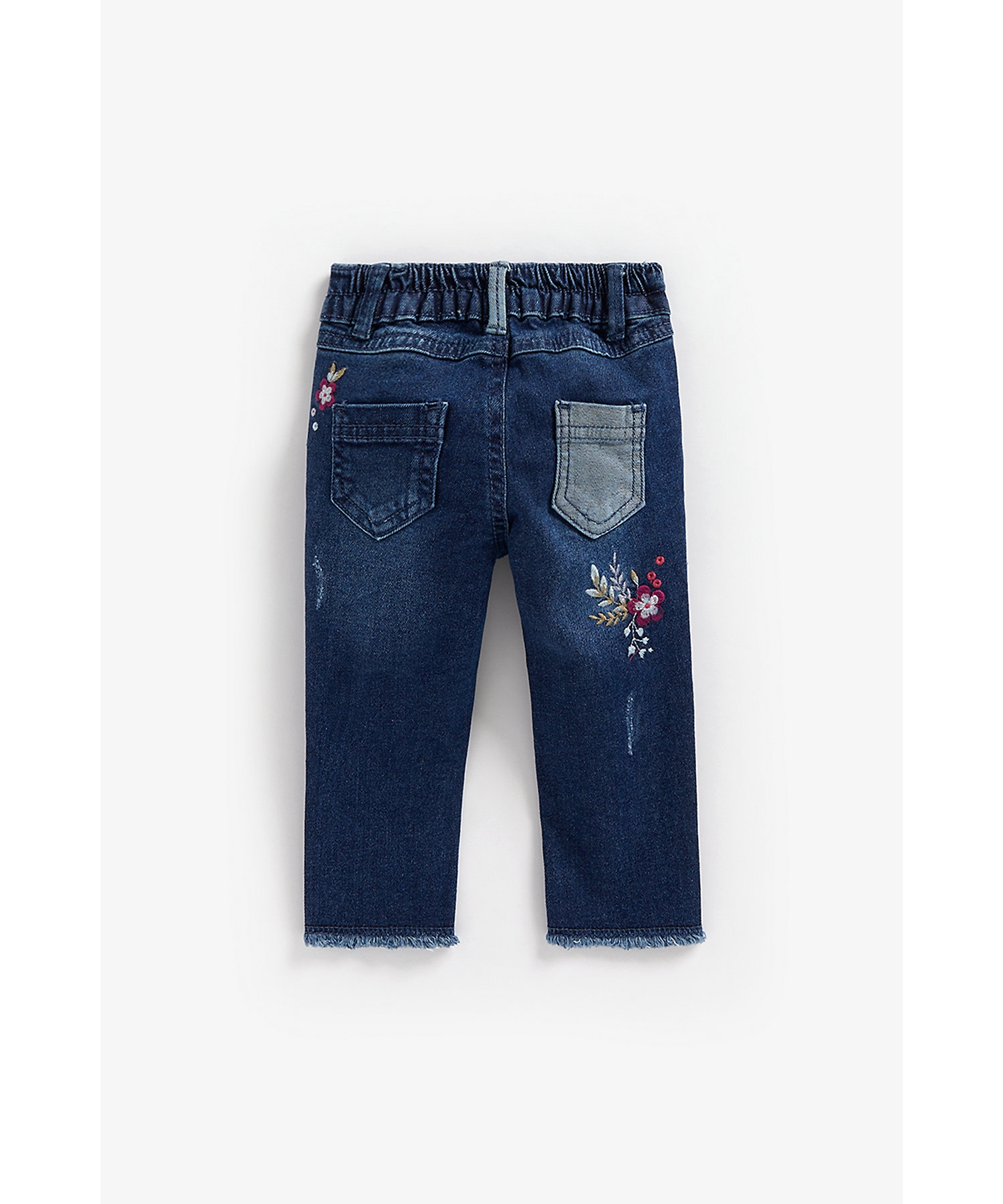 Mothercare | Girls Jeans Floral Embroidery - Blue 1