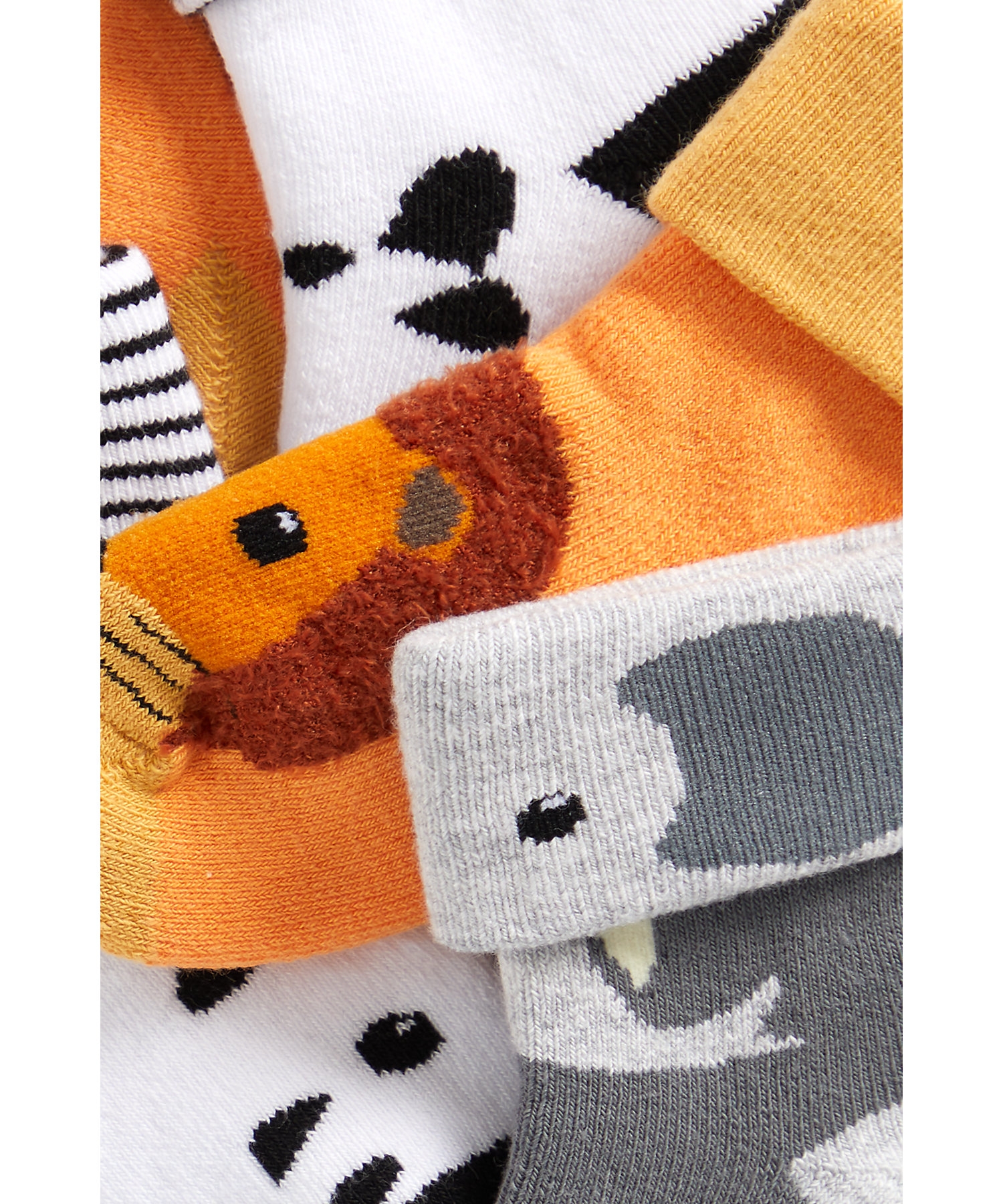 Boys Turn-Over-Top Socks Animal Design - Pack Of 3 - Multicolor