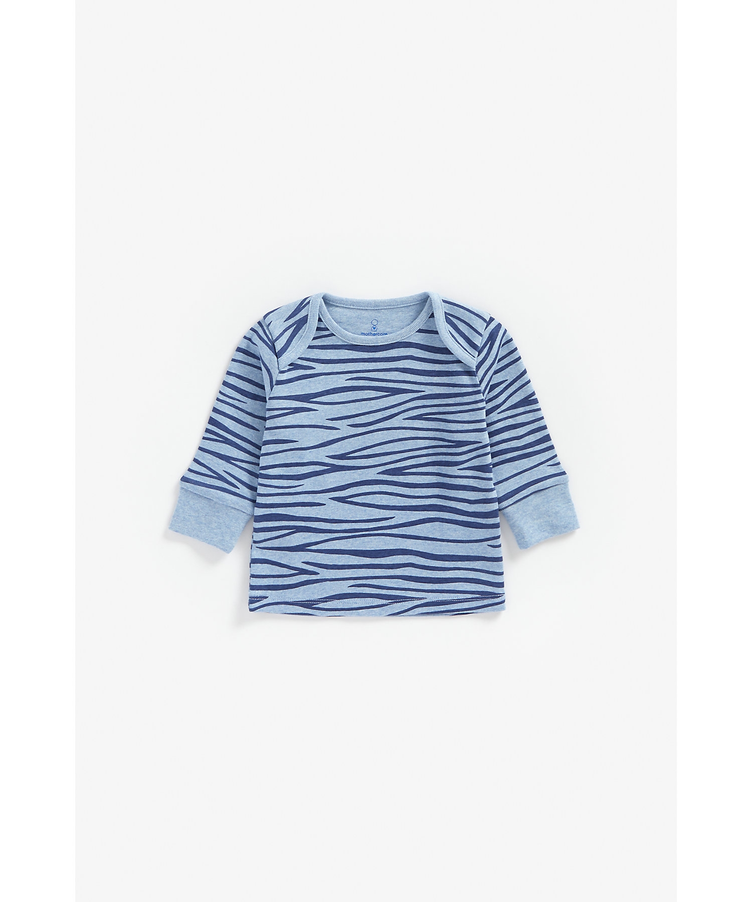 Boys Full Sleeves Pyjama Set Animal Print - Pack Of 2 - Blue