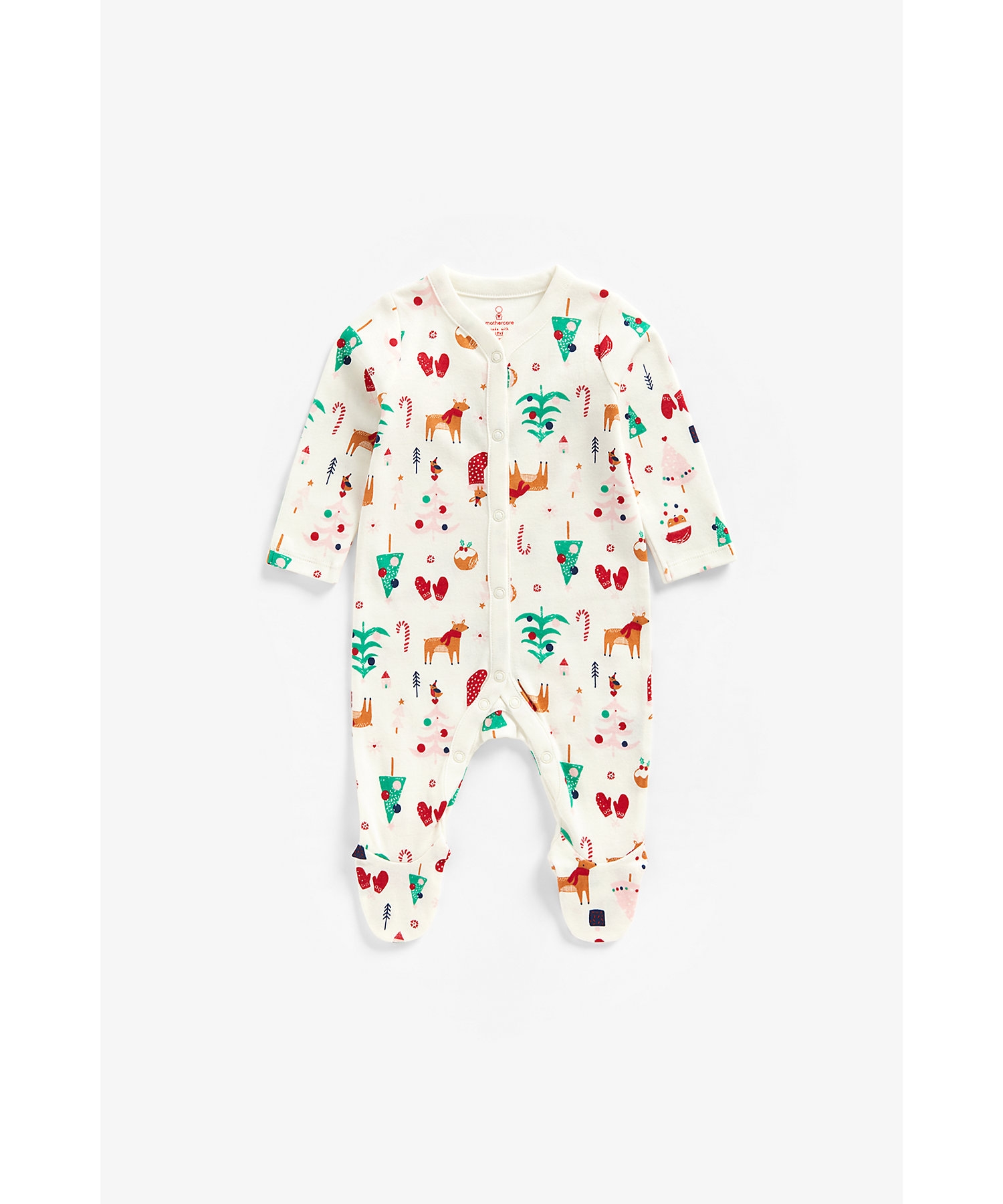 Mothercare | Unisex Full Sleeves Sleepsuit Jungle Design-Multicolor