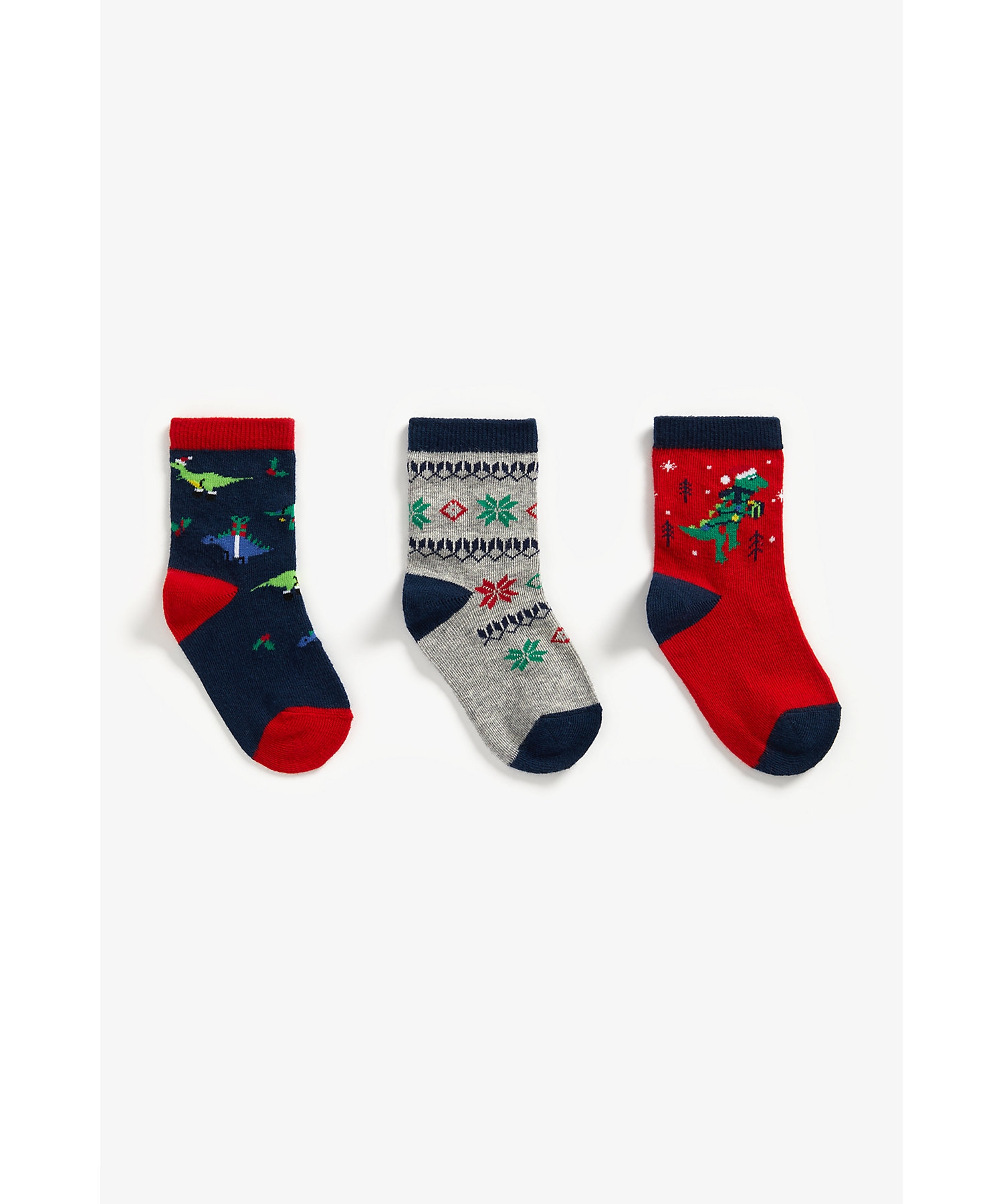 Mothercare | Boys Socks Dino Design - Pack Of 3 - Multicolor