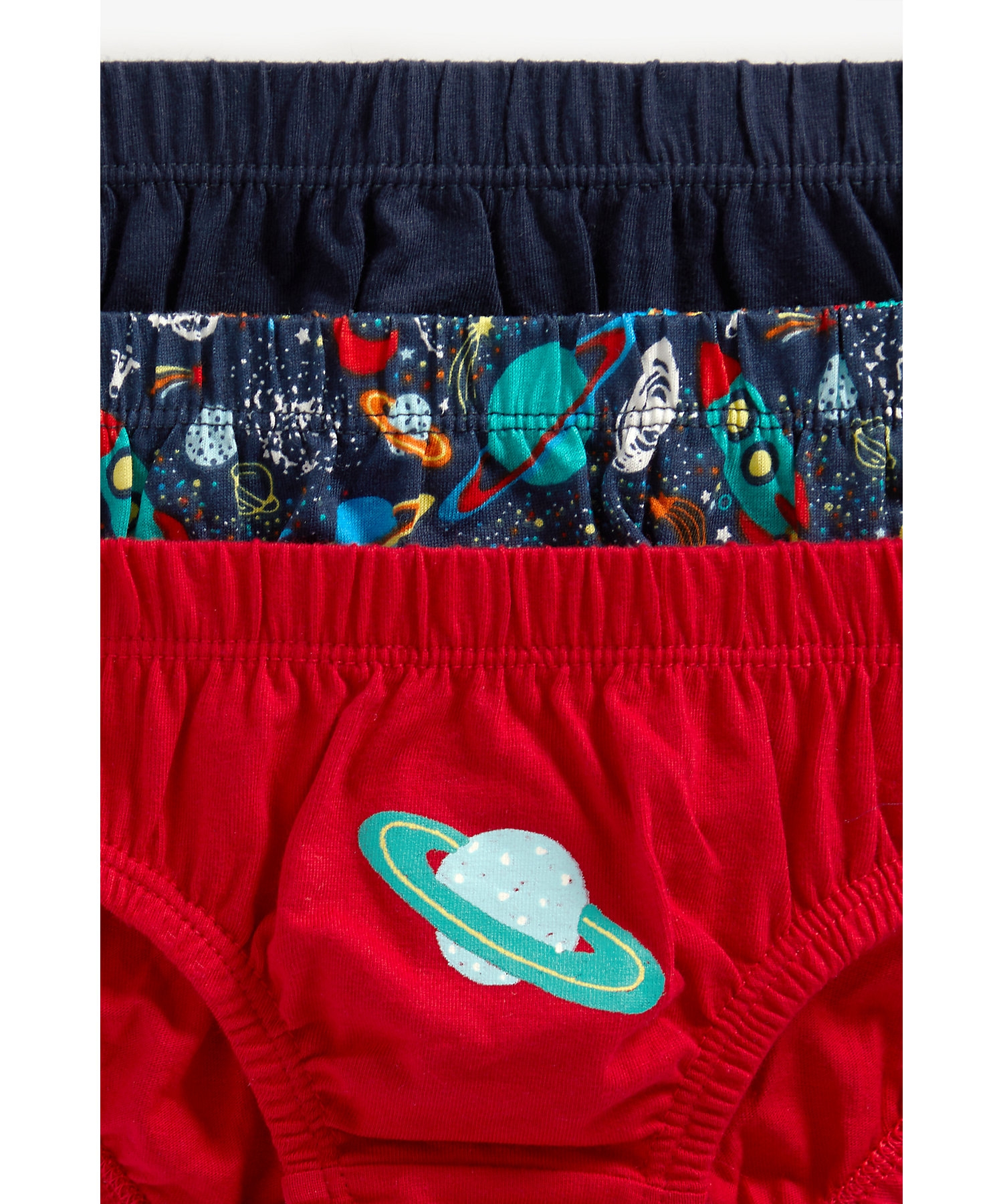 Boys Briefs Space Print - Pack Of 5 - Multicolor