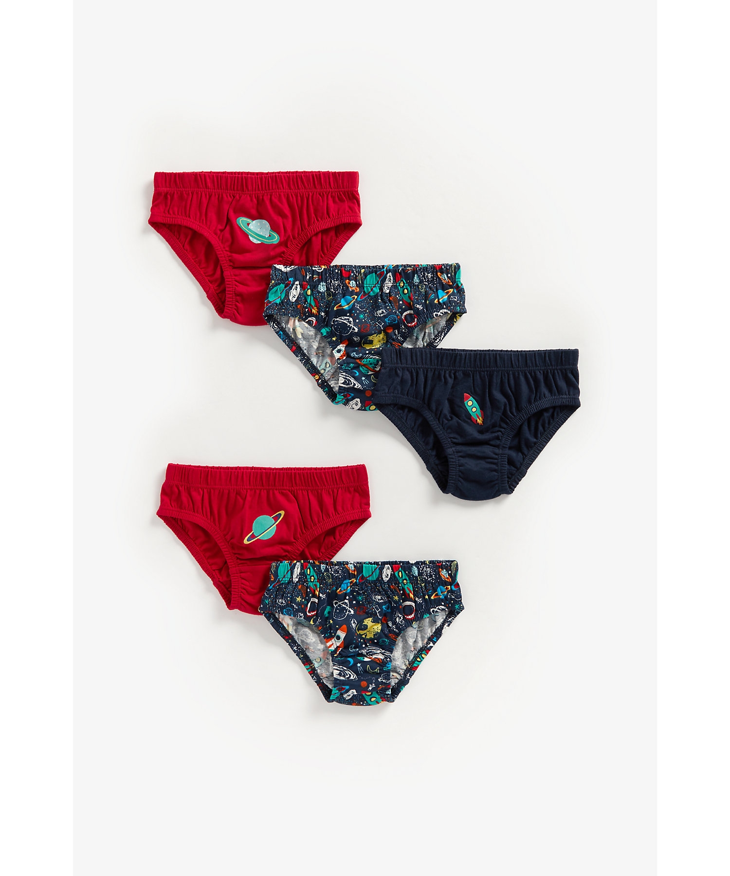 Mothercare | Boys Briefs Space Print - Pack Of 5 - Multicolor