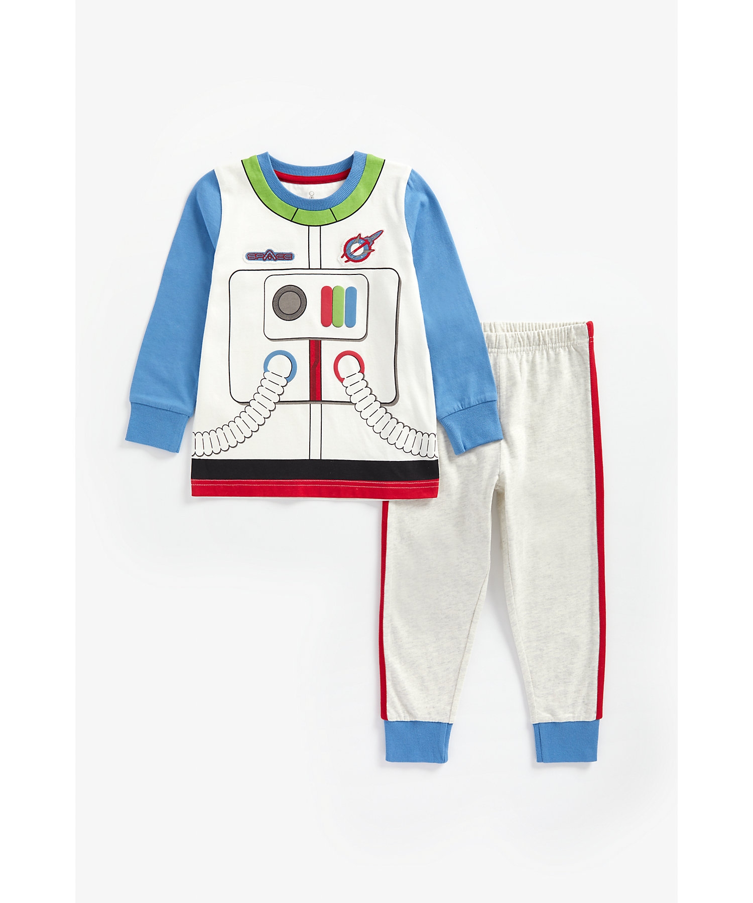 Mothercare | Boys Full Sleeves Pyjama Set Astronaut Suit Print - Multicolor 0