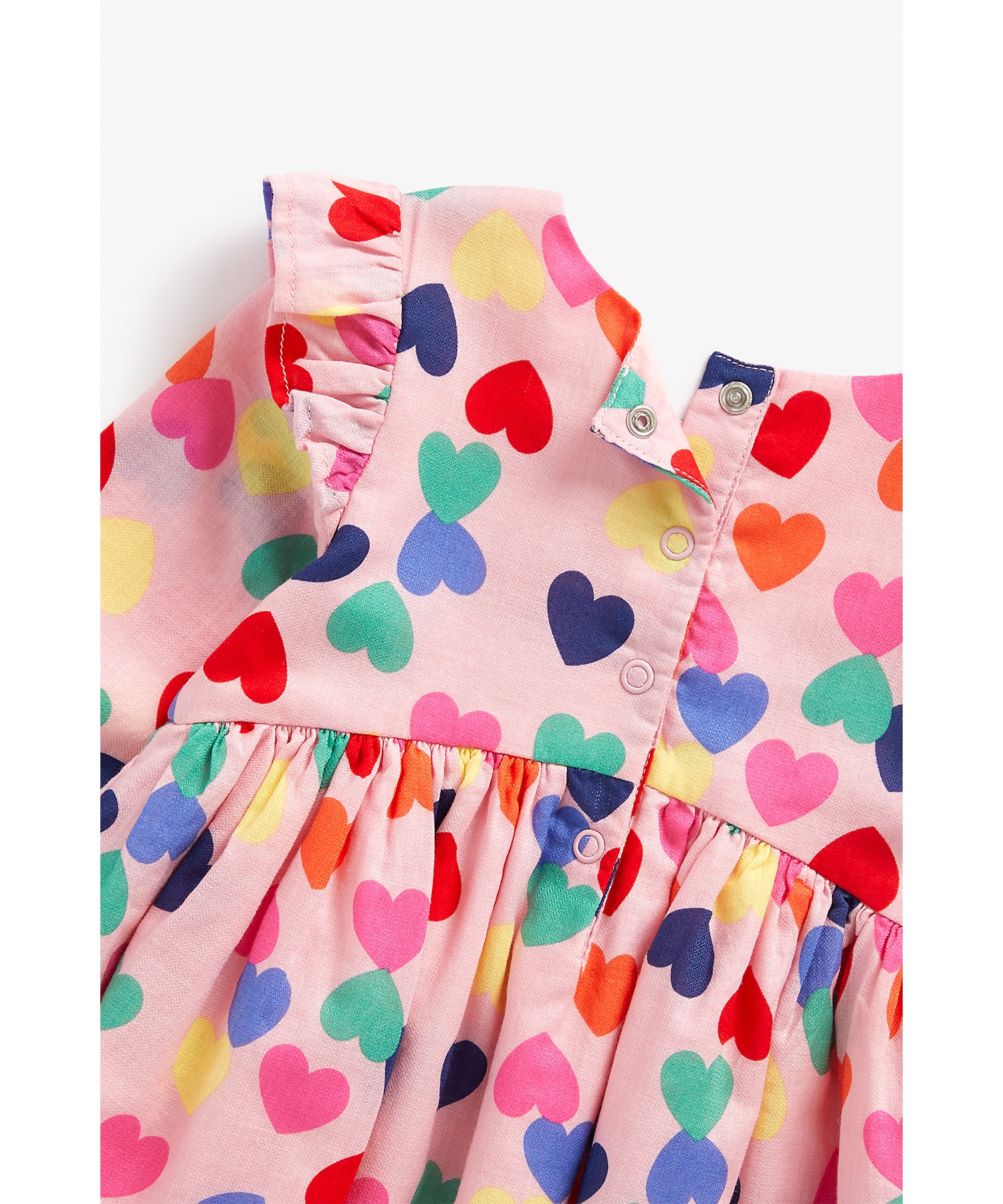 Girls Full Sleeves Dress Butterfly Design - Pink