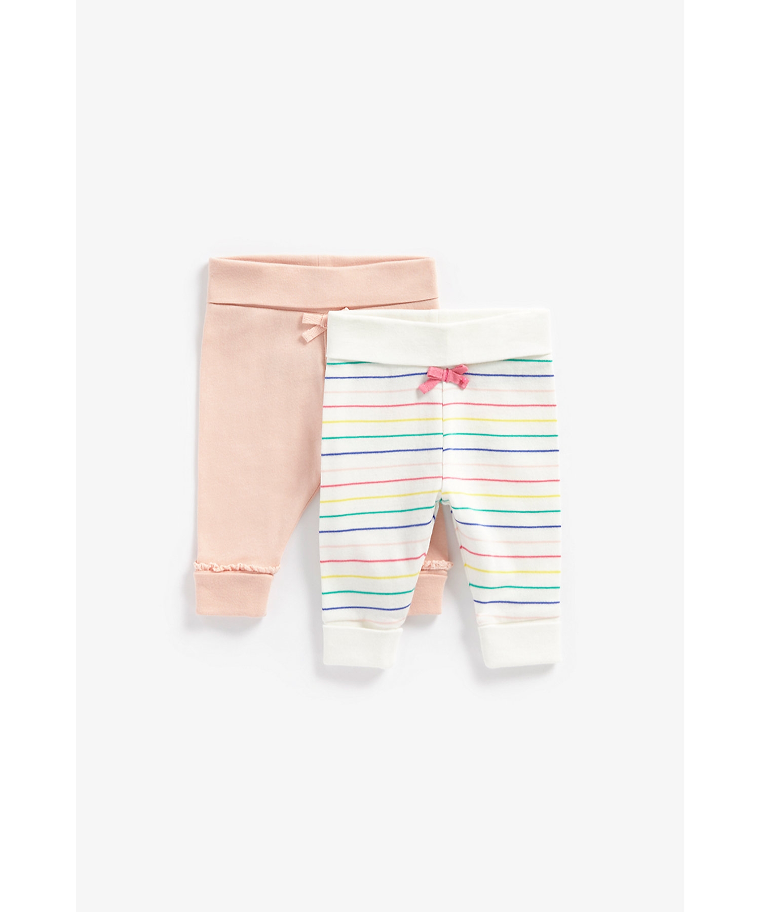 Mothercare | Girls Leggings Striped-Pack of 2-Multicolor