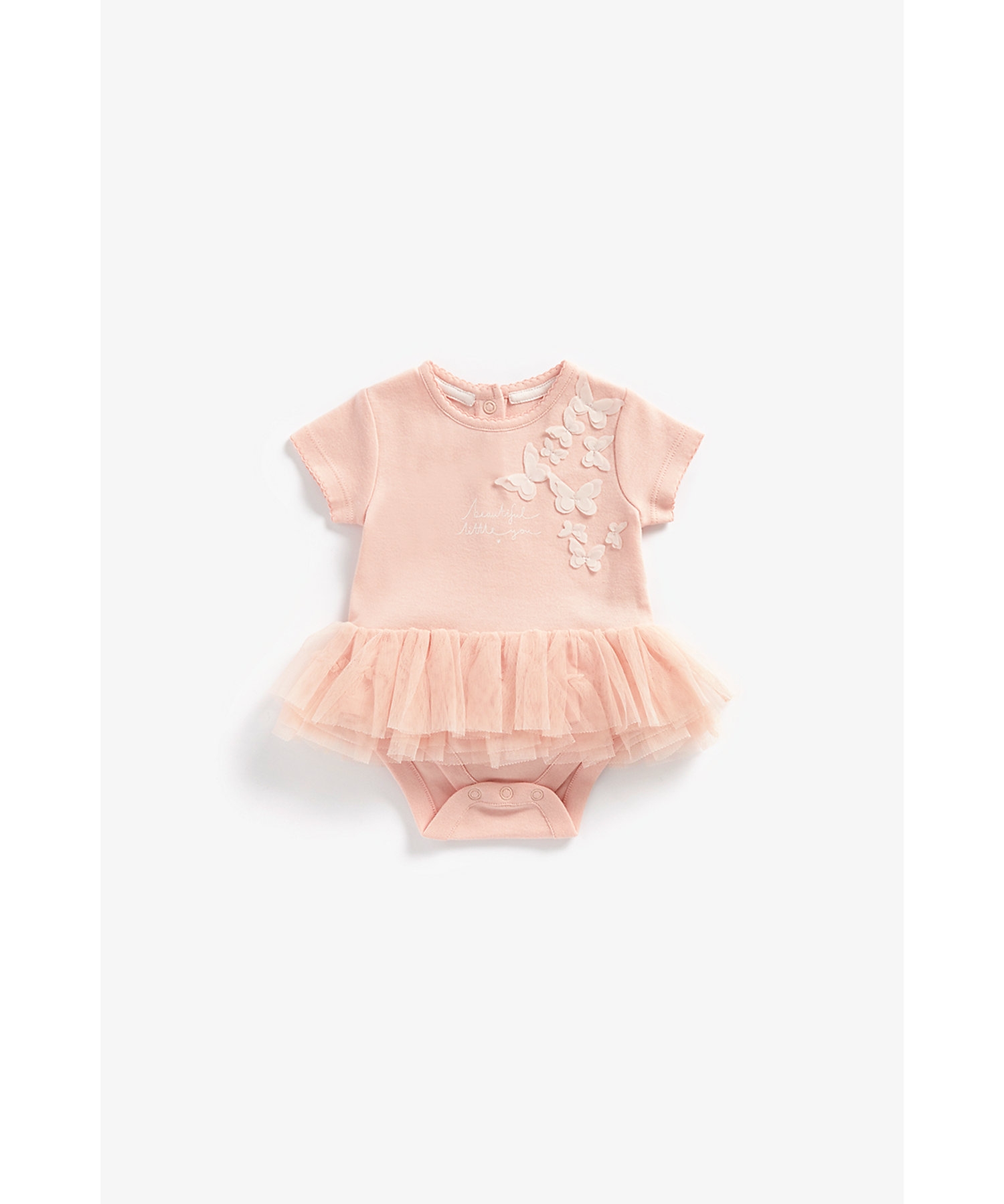 Mothercare | Girls Short Sleeves Dress Butterfly Design-Pink
