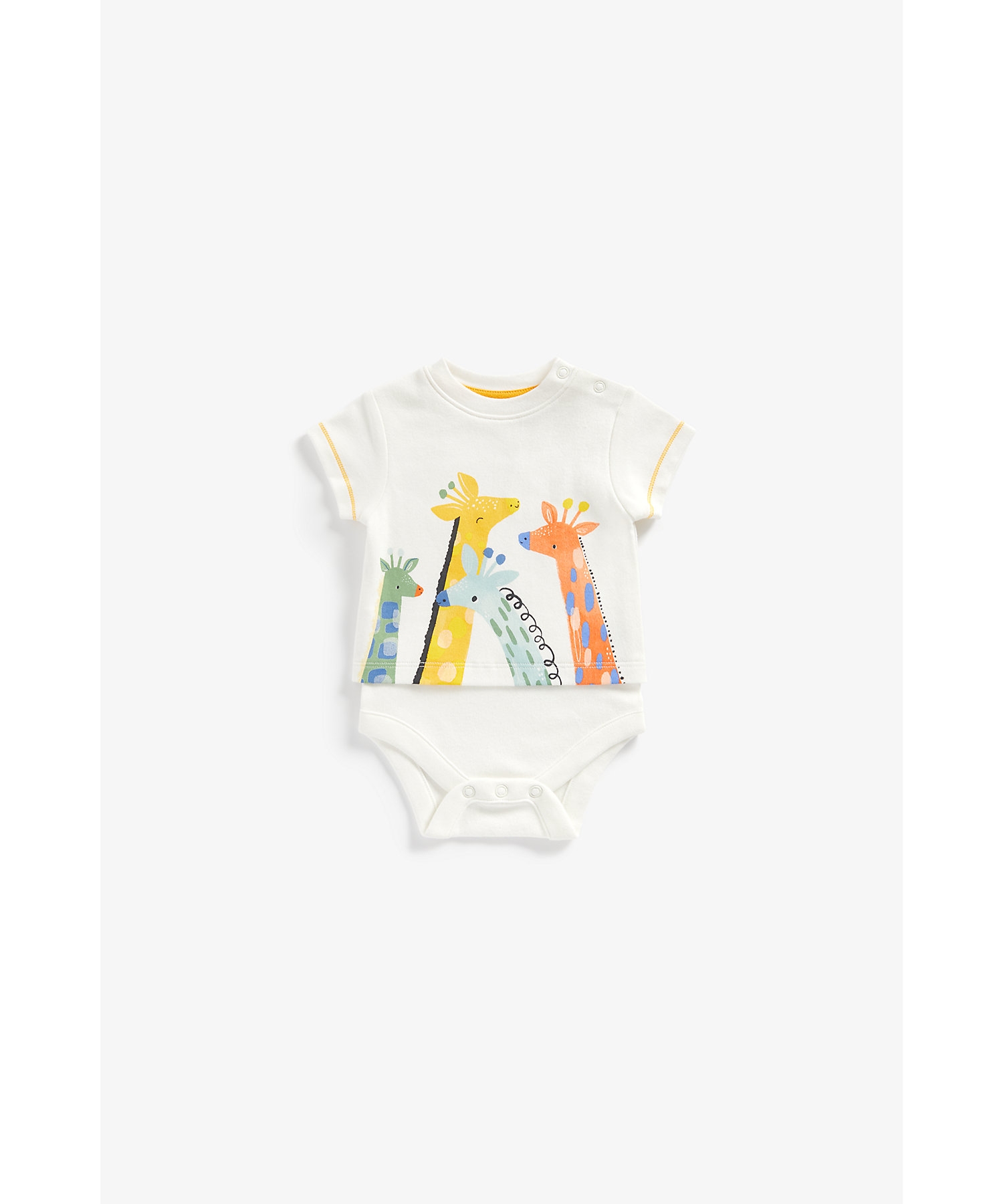 Mothercare | Boys Short Sleeves Bodysuit Giraffe-White