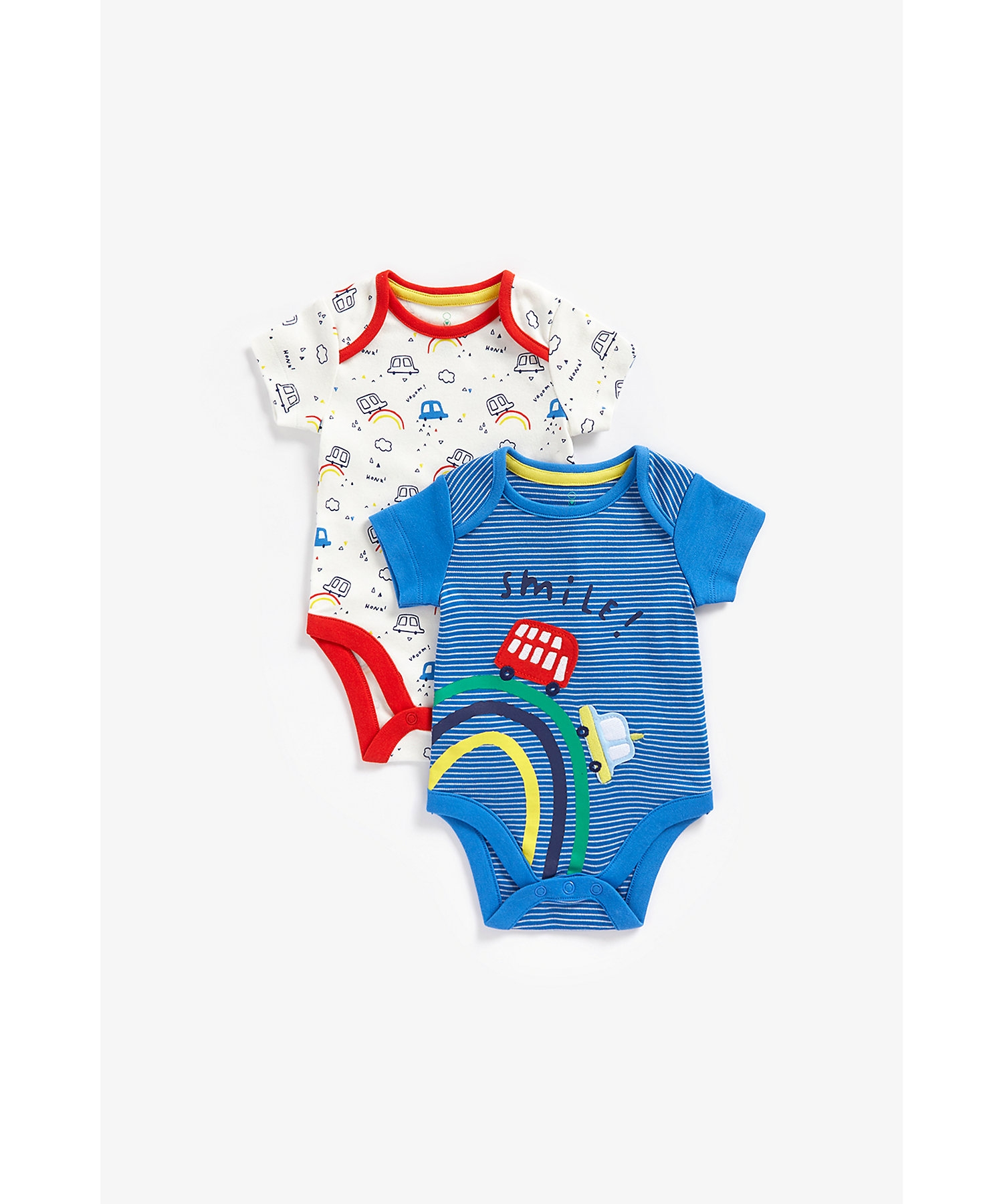 Mothercare | Boys Short Sleeves Bodysuits Rainbow Print-Multicolor