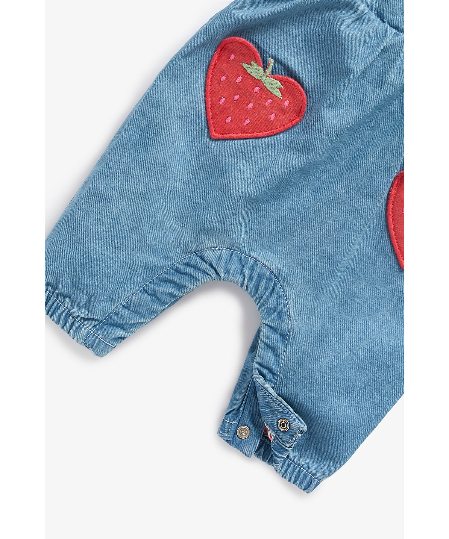 Girls Full Sleeves Dungaree Onesies Sets Strawberry Pocket-Multicolor