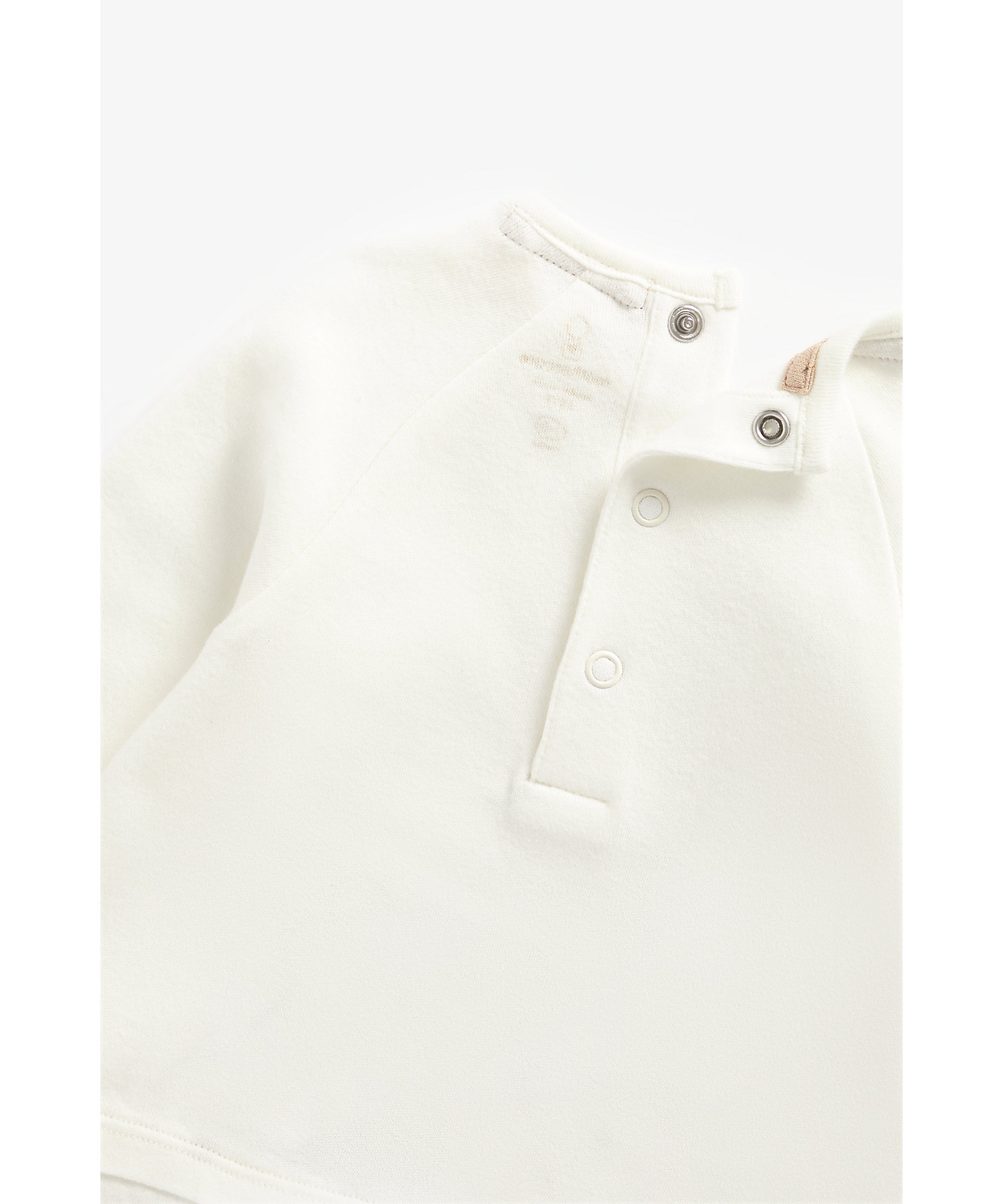 Unisex Full Sleeves Sleepsuits Mock Top and Bottom-White