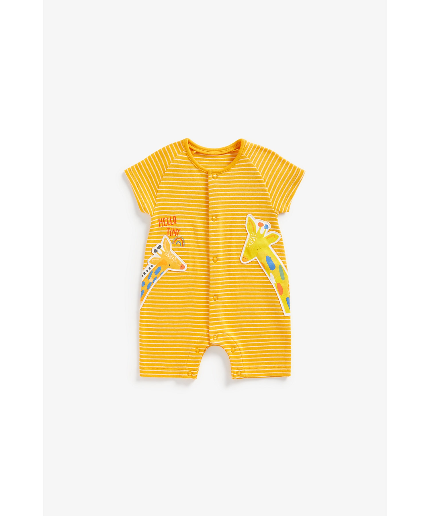 Mothercare | Boys Short Sleeves Romper Giraffe -Orange