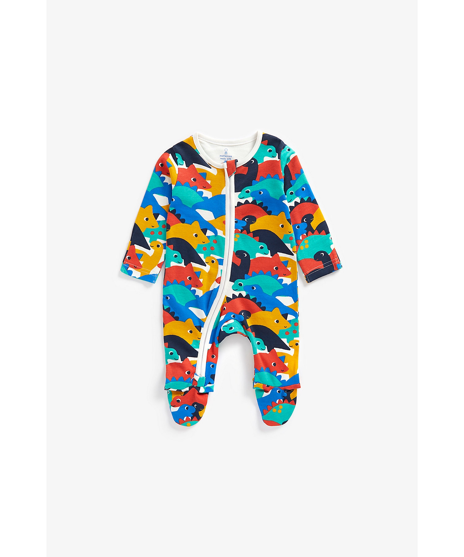 Mothercare | Boys Full Sleeves Sleepsuit Animal Print-Multicolor