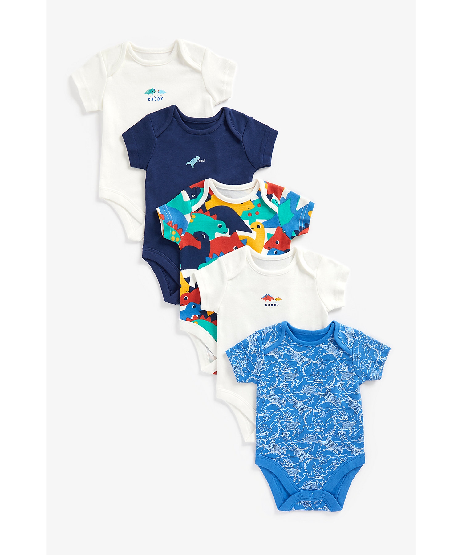Mothercare | Boys Bodysuits -Pack of 5-Blue