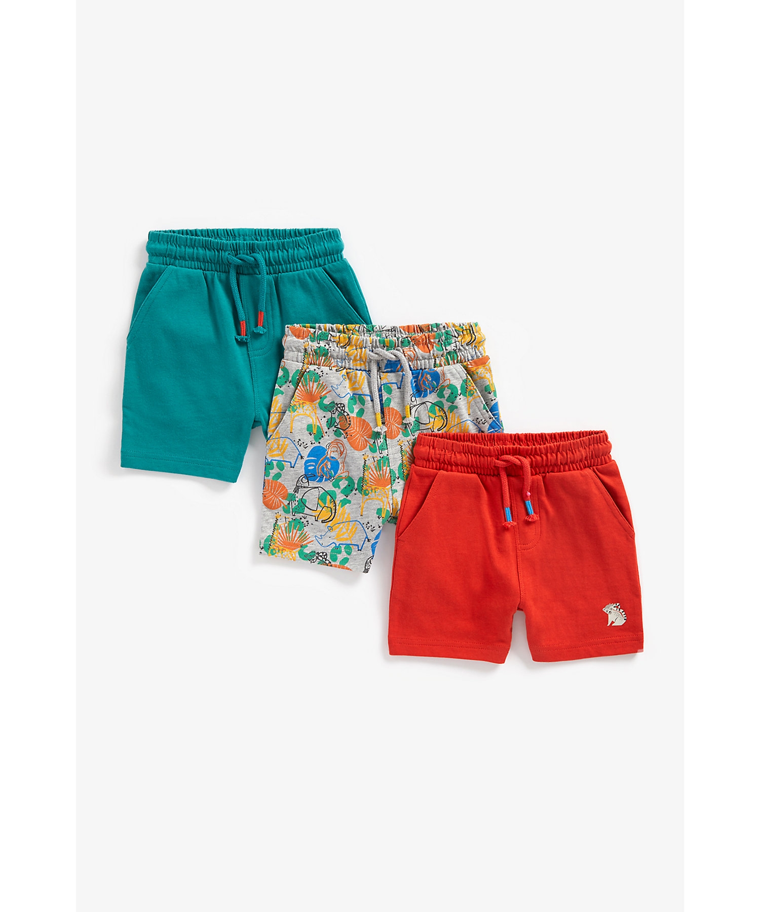 Mothercare | Boys Shorts Elasticated Waist-Pack of 3-Multicolor