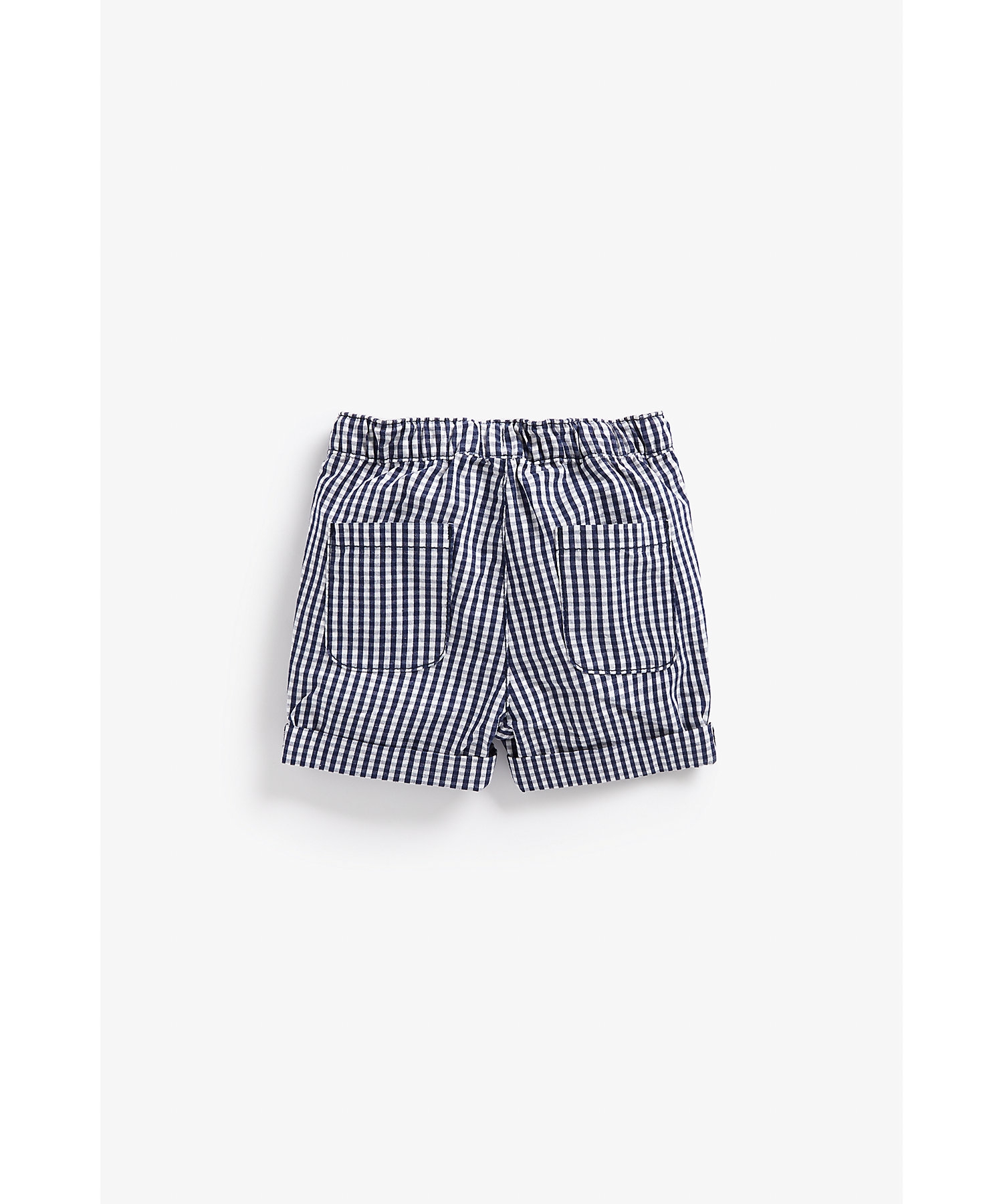 Boys Shorts Checked-Navy