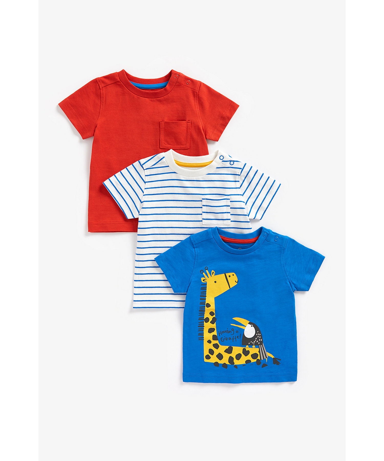 Mothercare | Boys Short Sleeves T-Shirt -Pack of 3-Multicolor