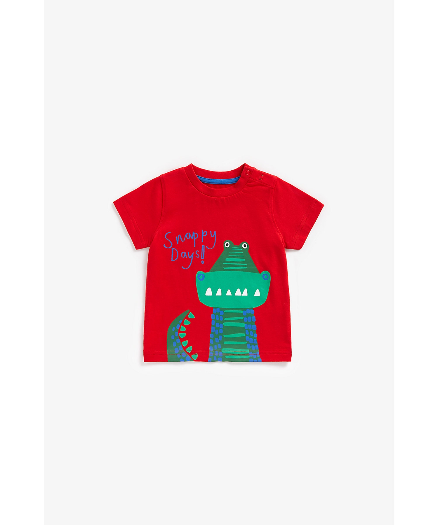 Boys Short Sleeves T-Shirts Crocodile Print-Red