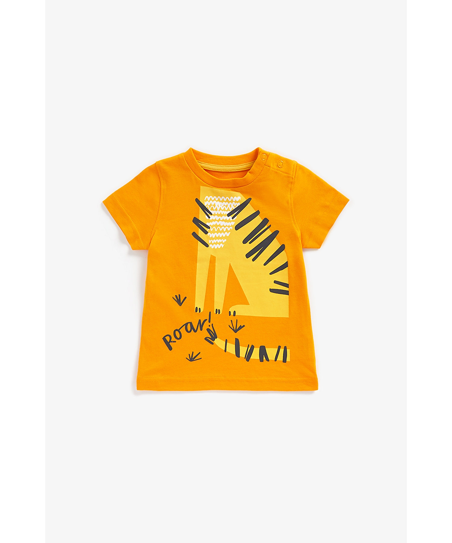 Boys Half Sleeves T-Shirt Tiger Design-Orange