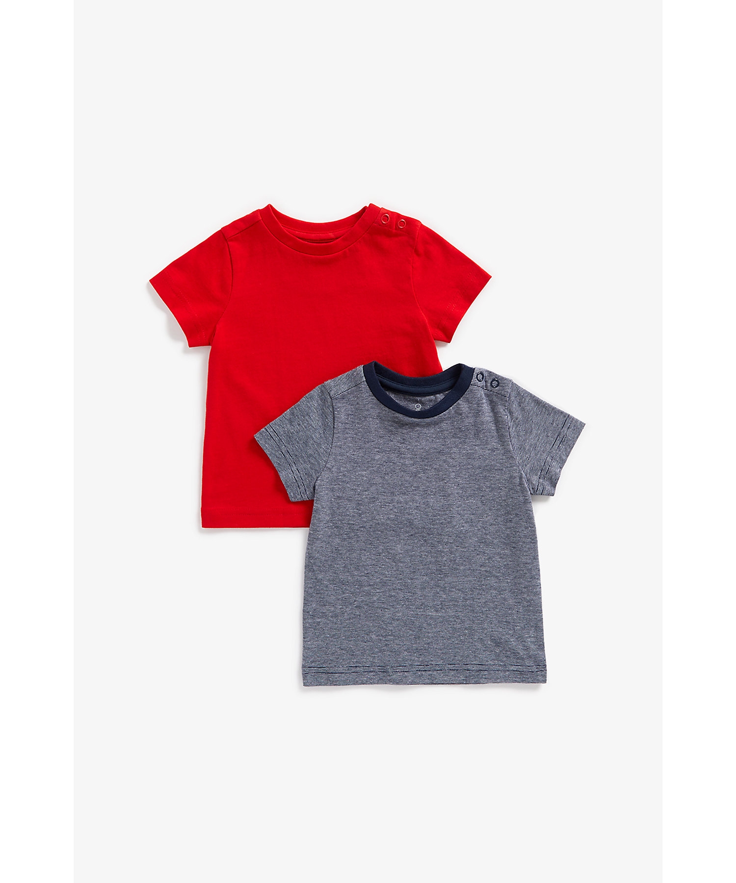 Mothercare | Boys Half Sleeves Basic T-Shirts -Pack of 2-Multicolor