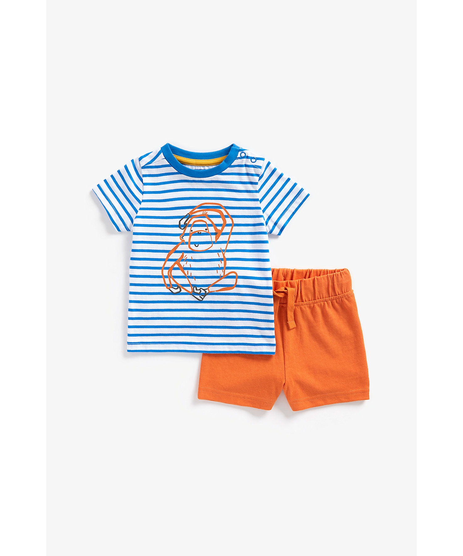 Mothercare | Boys Short Sleeves Shorts Set Monkey Printed-Multicolor