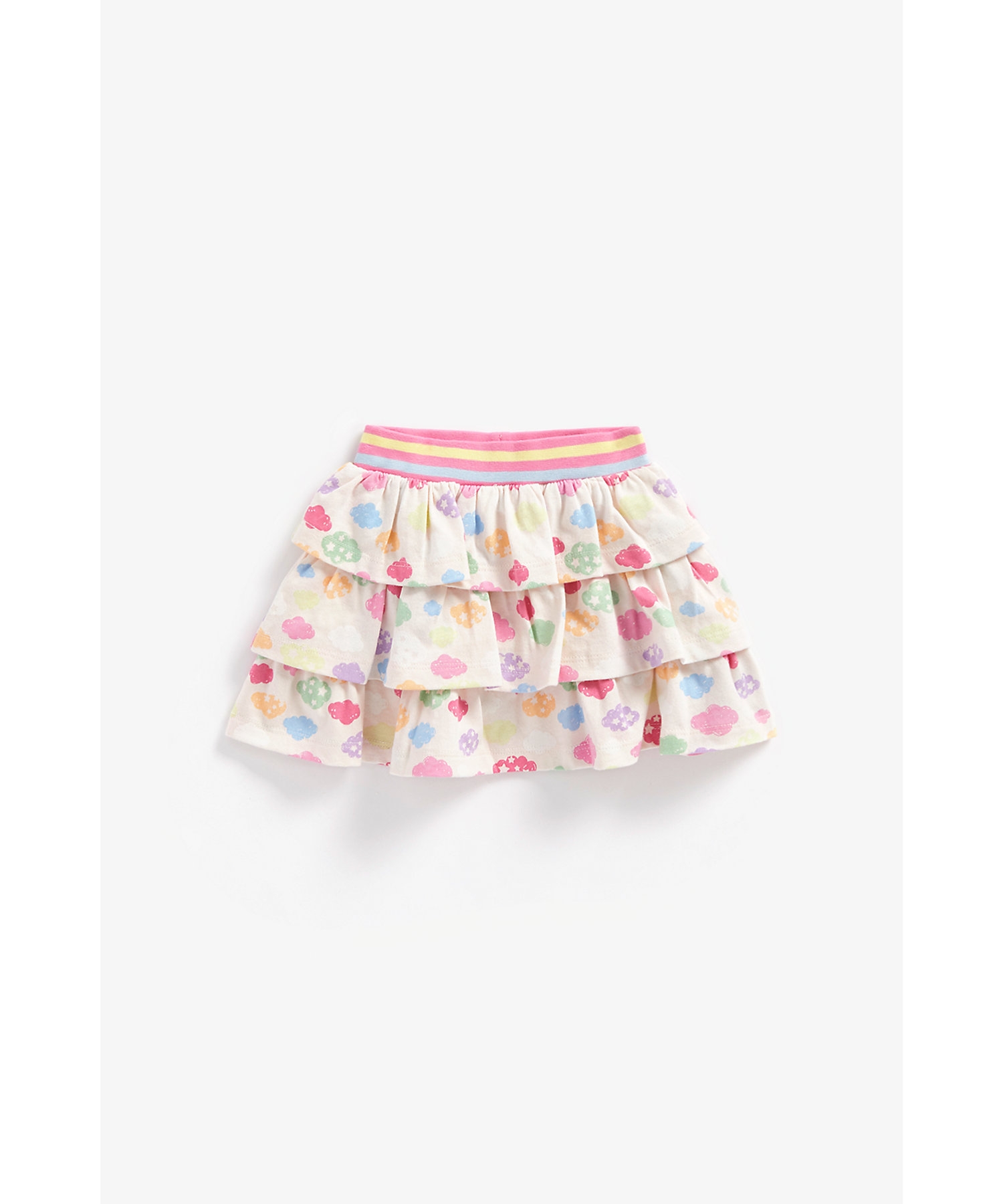 Girls Skirt Cloud Printed-Multicolor