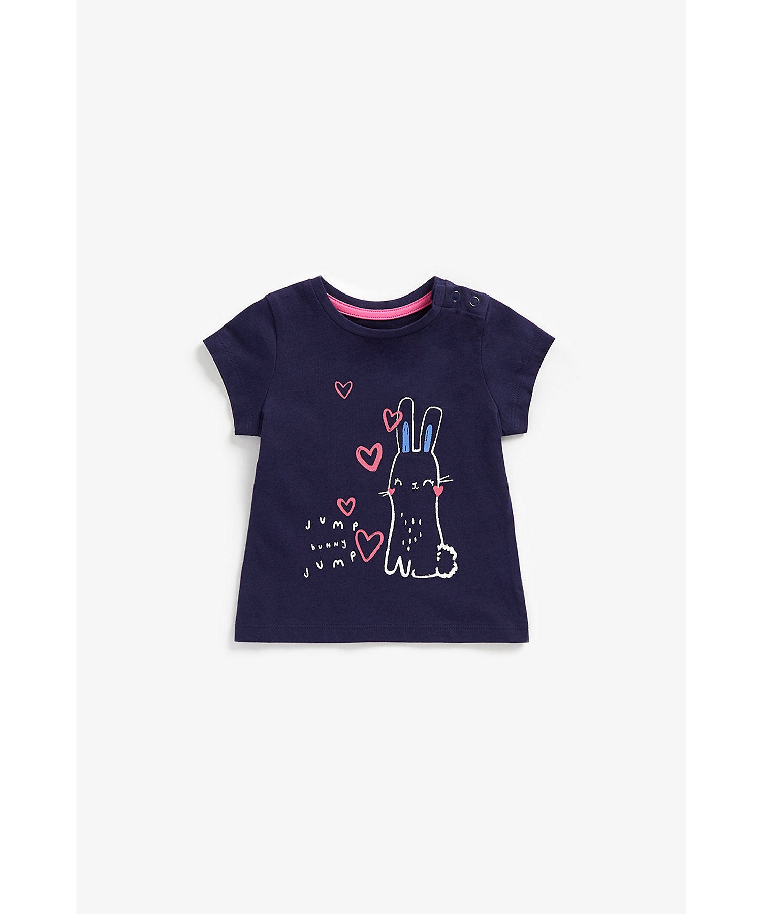 Mothercare | Girls Short Sleeves Tops Bunny Print-Blue