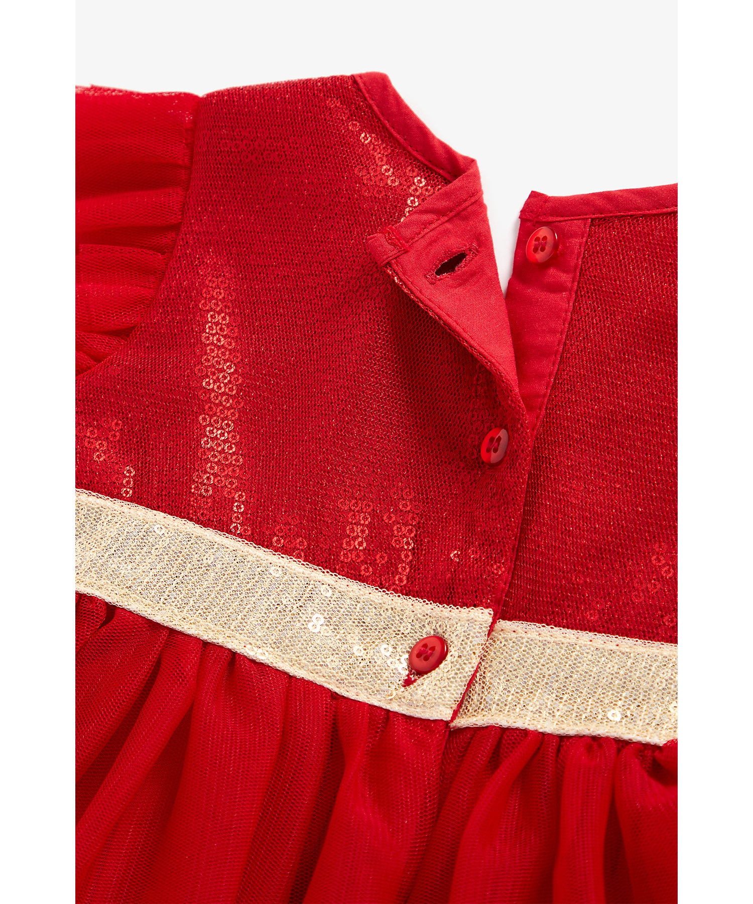 Mothercare | Girls Sleeveless Dress Sequin Design-Red 4