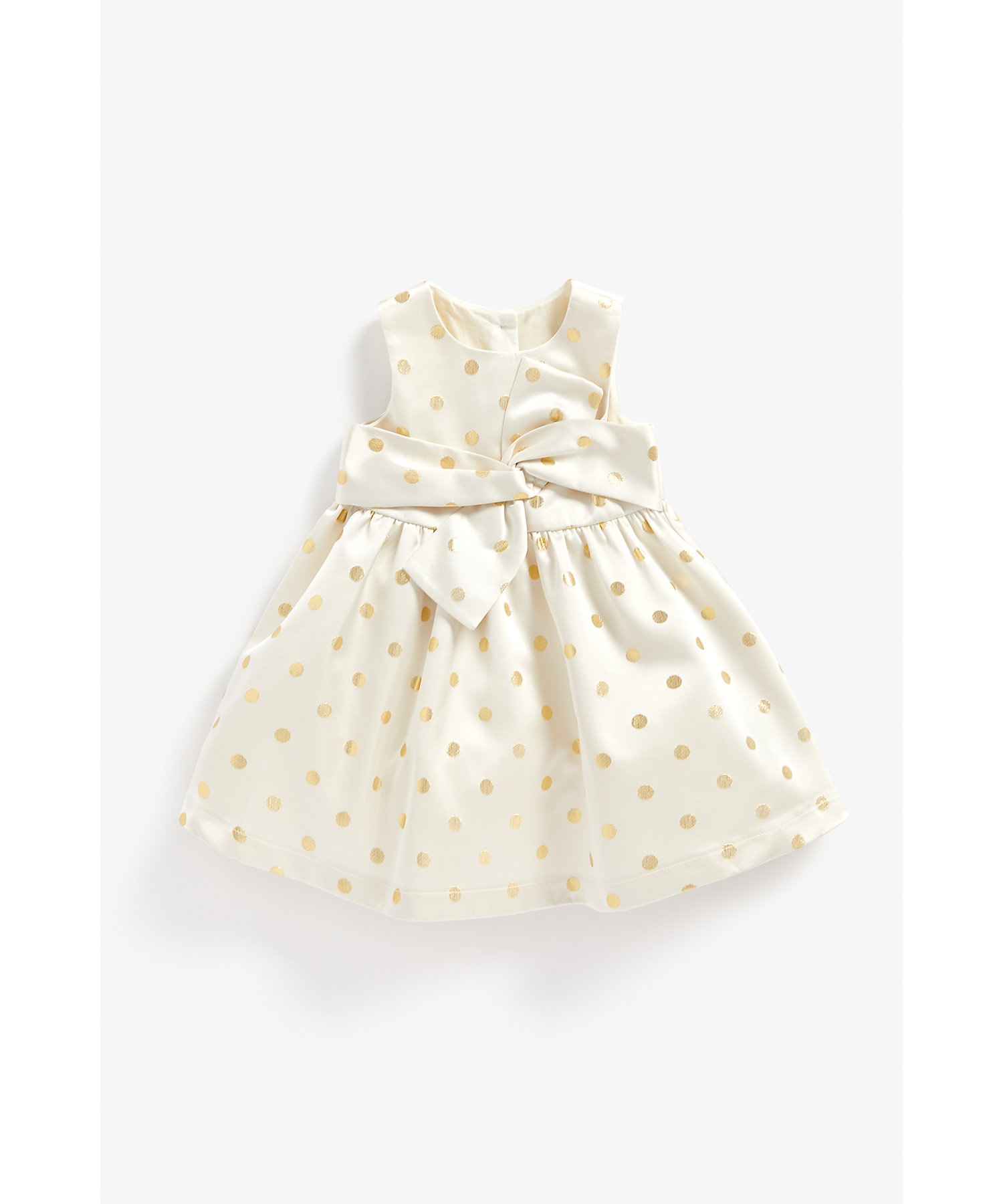 Mothercare | Girls Sleeveless Dress Bow Design-Cream