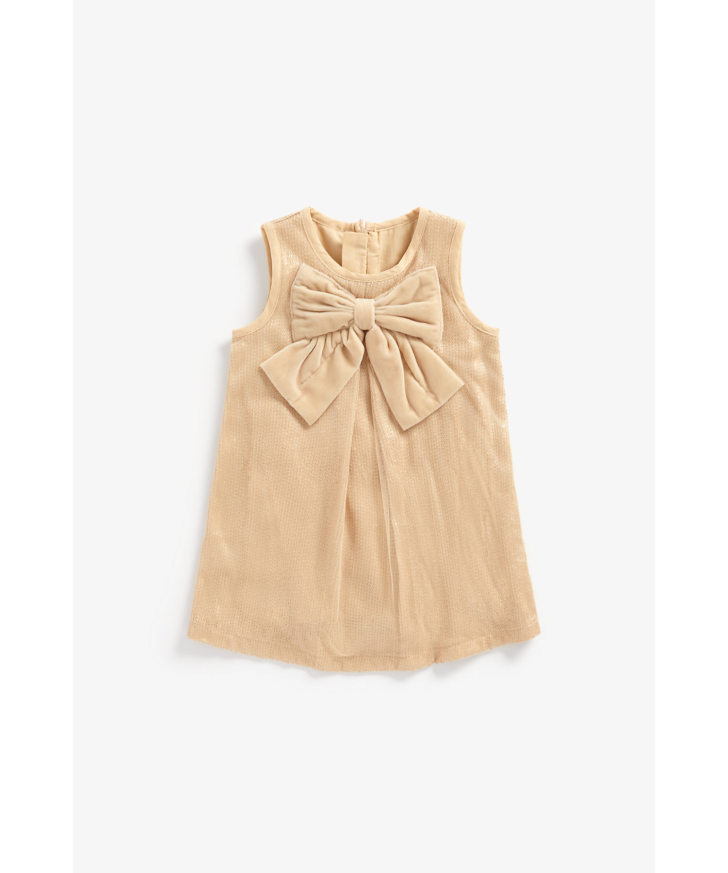 Mothercare | Girls Sleeveless Dress Bow Design-Cream