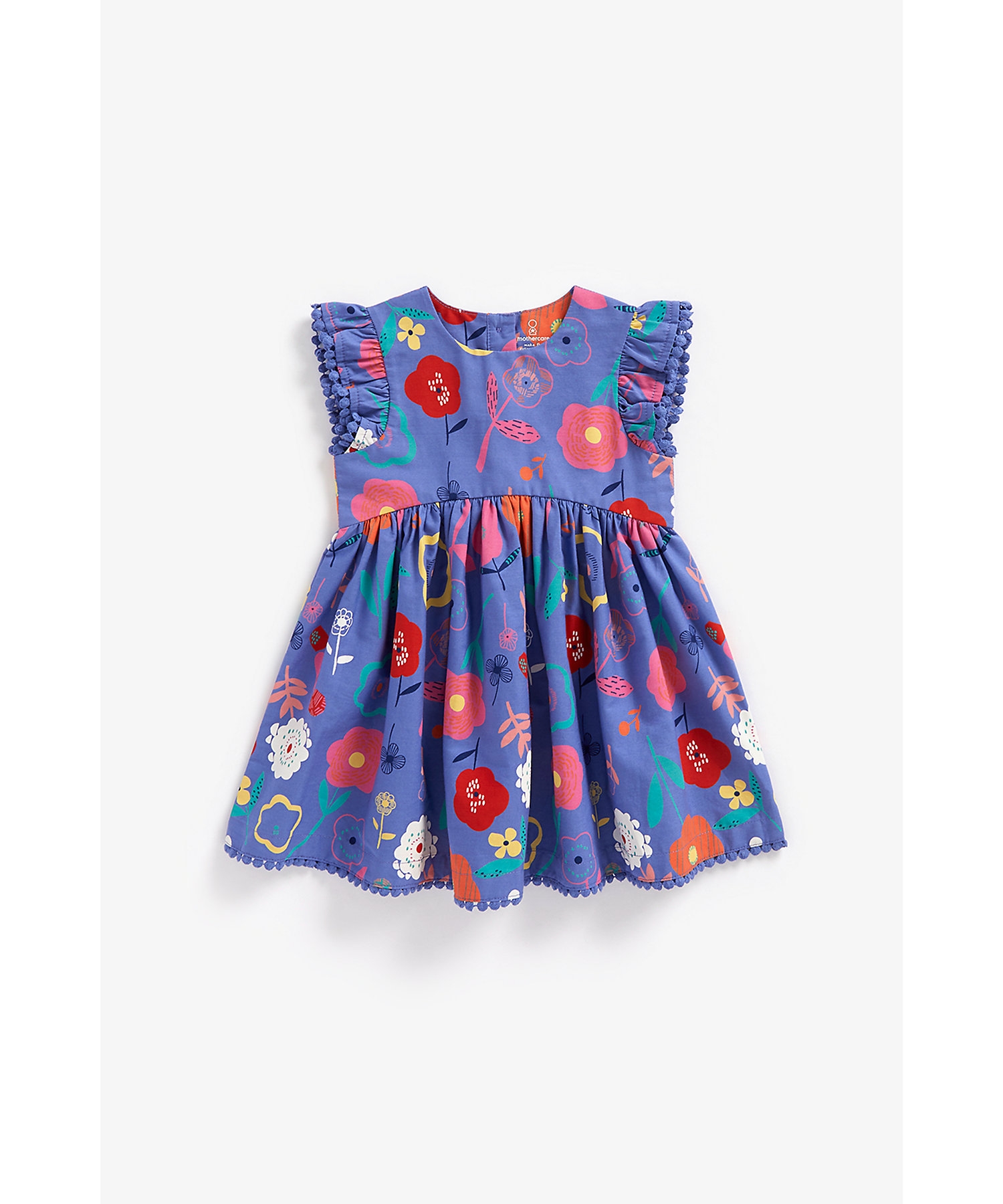Mothercare | Girls Sleeveless Dress Floral Design-Blue