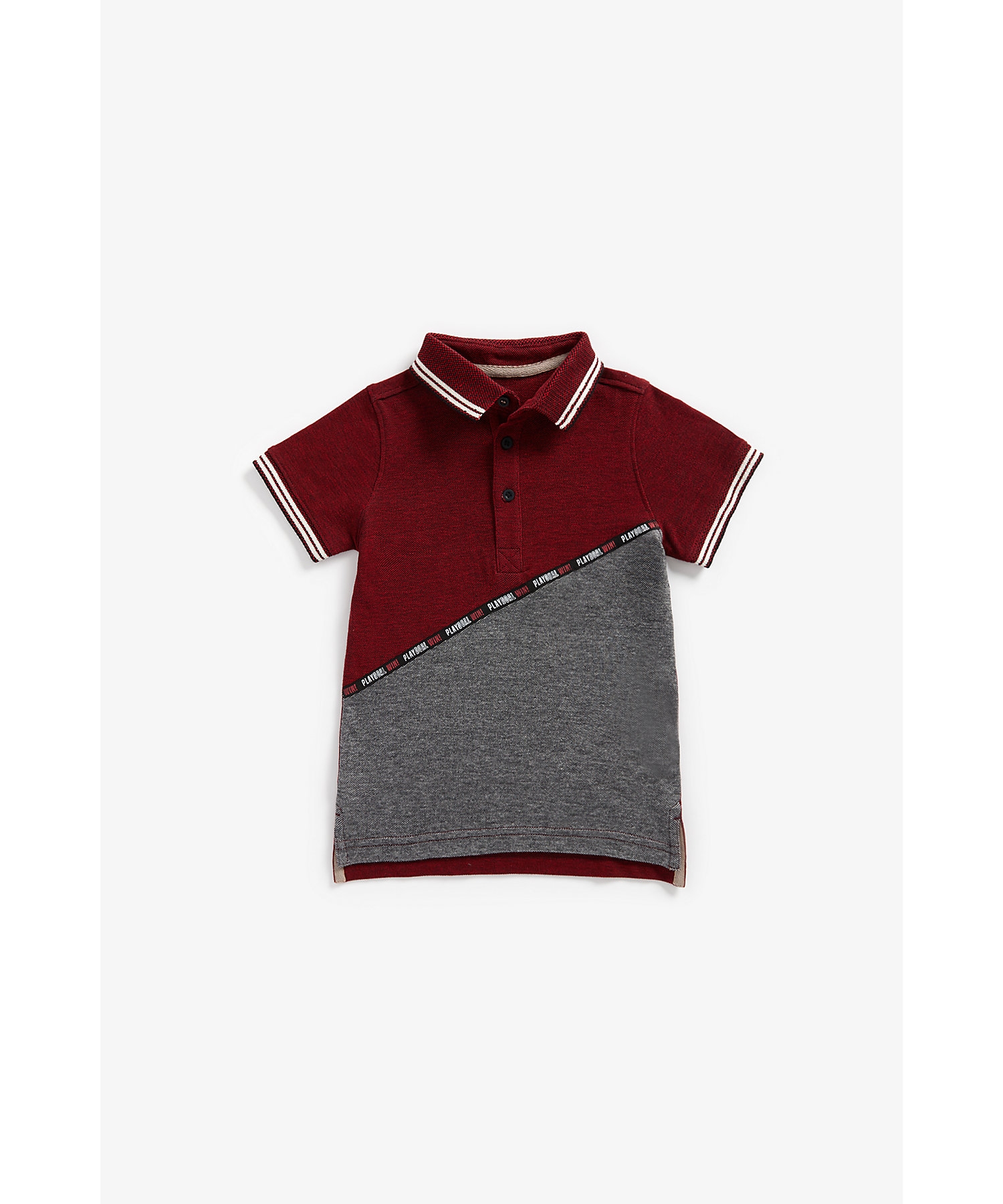 Mothercare | Boys Short Sleeves Polo T-Shirts Cut-And-Sew Panels-Multicolor