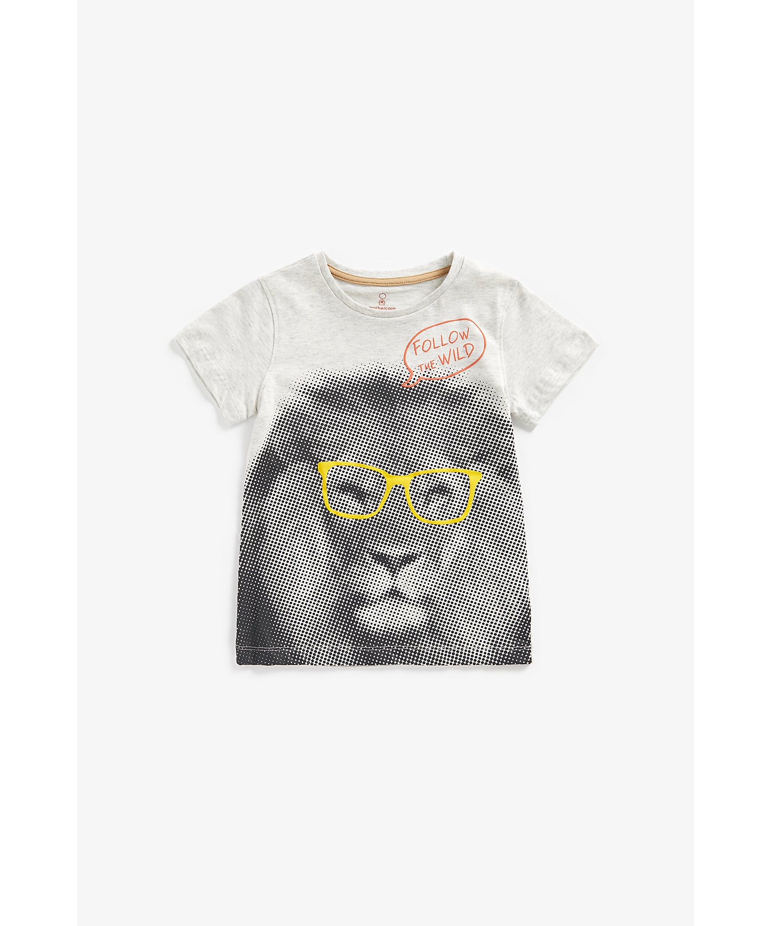 Mothercare | Boys Short Sleeves T-Shirts Monochrome Lion Print-Multicolor