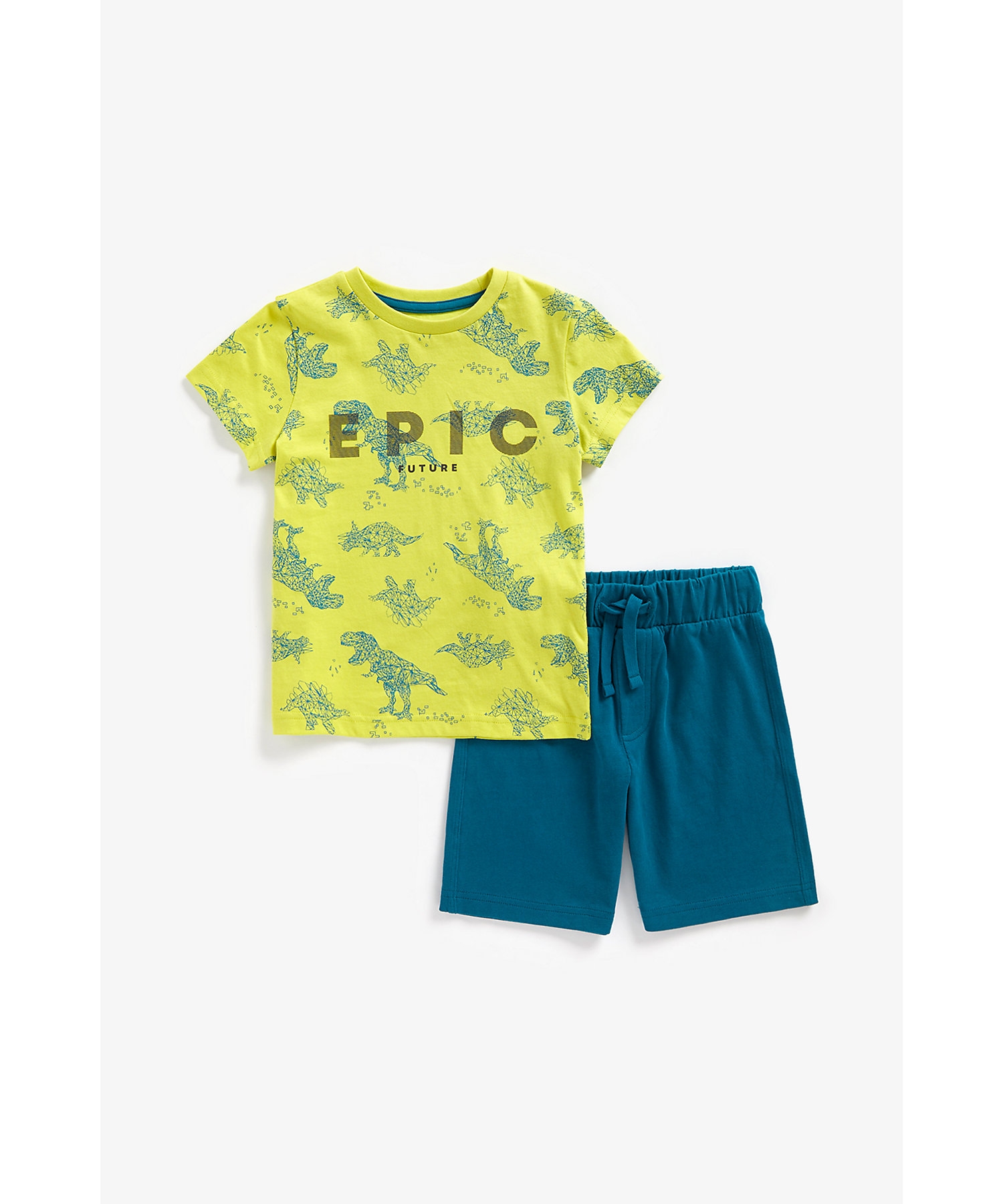 Mothercare | Boys Half Sleeves Shorts T-Shirt Set Epic Print-Multicolor