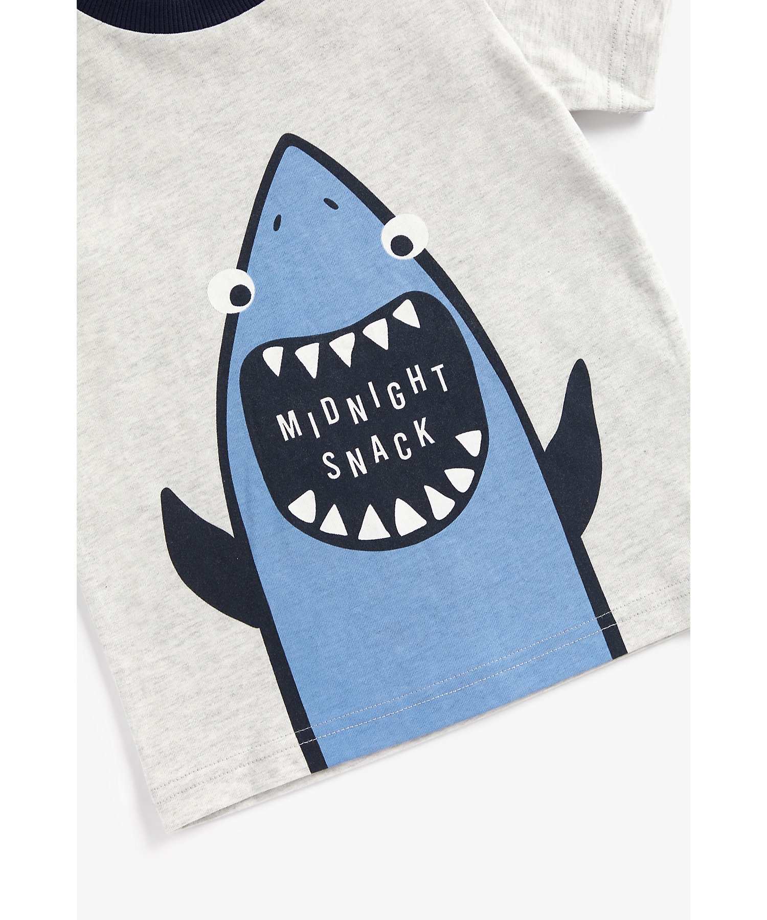 Boys Half Sleeves Shortie Pyjama Set Shark Character-Blue