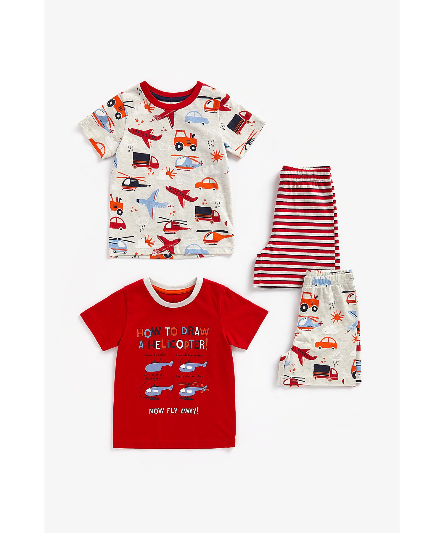 Mothercare | Boys Short Sleeves Shorts Set -Pack of 2-Multicolor