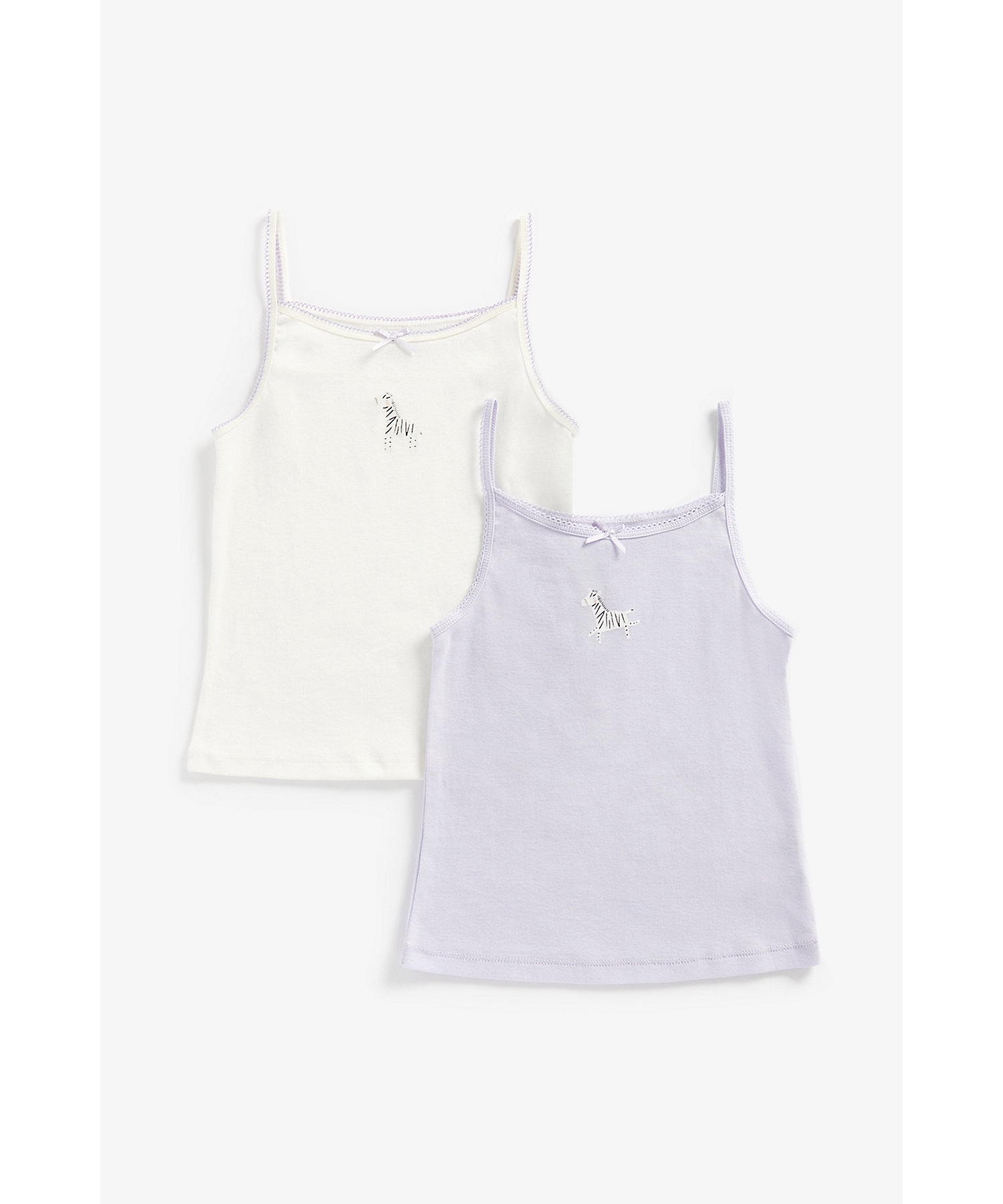Mothercare | Girls Sleeveless Vest -Pack of 2-Pink